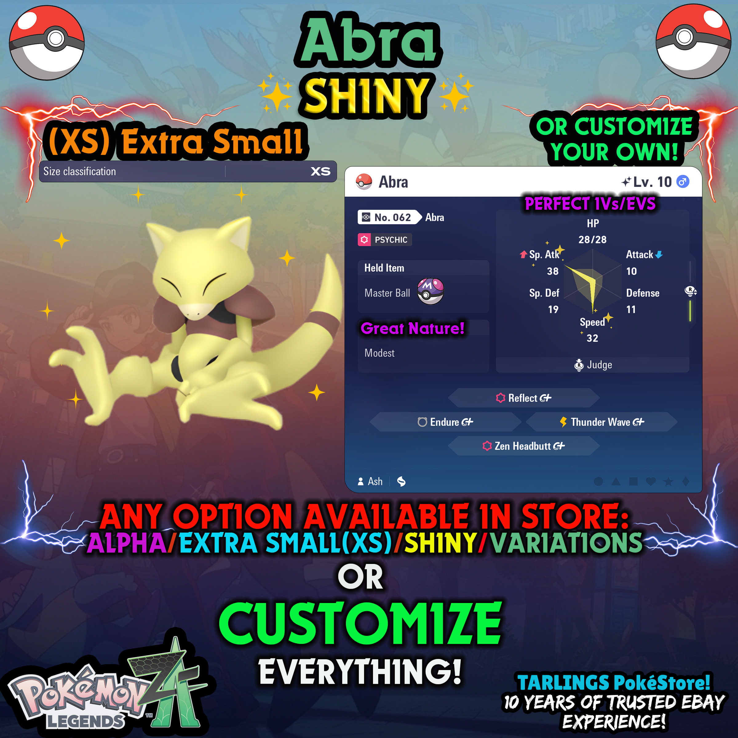 Pokemon Legends ZA π (XS) EXTRA SMALL - LOW LEVELS - SHINY β¨ IVs/Evs/CUSTOMS β¨ - Picture 34 of 146