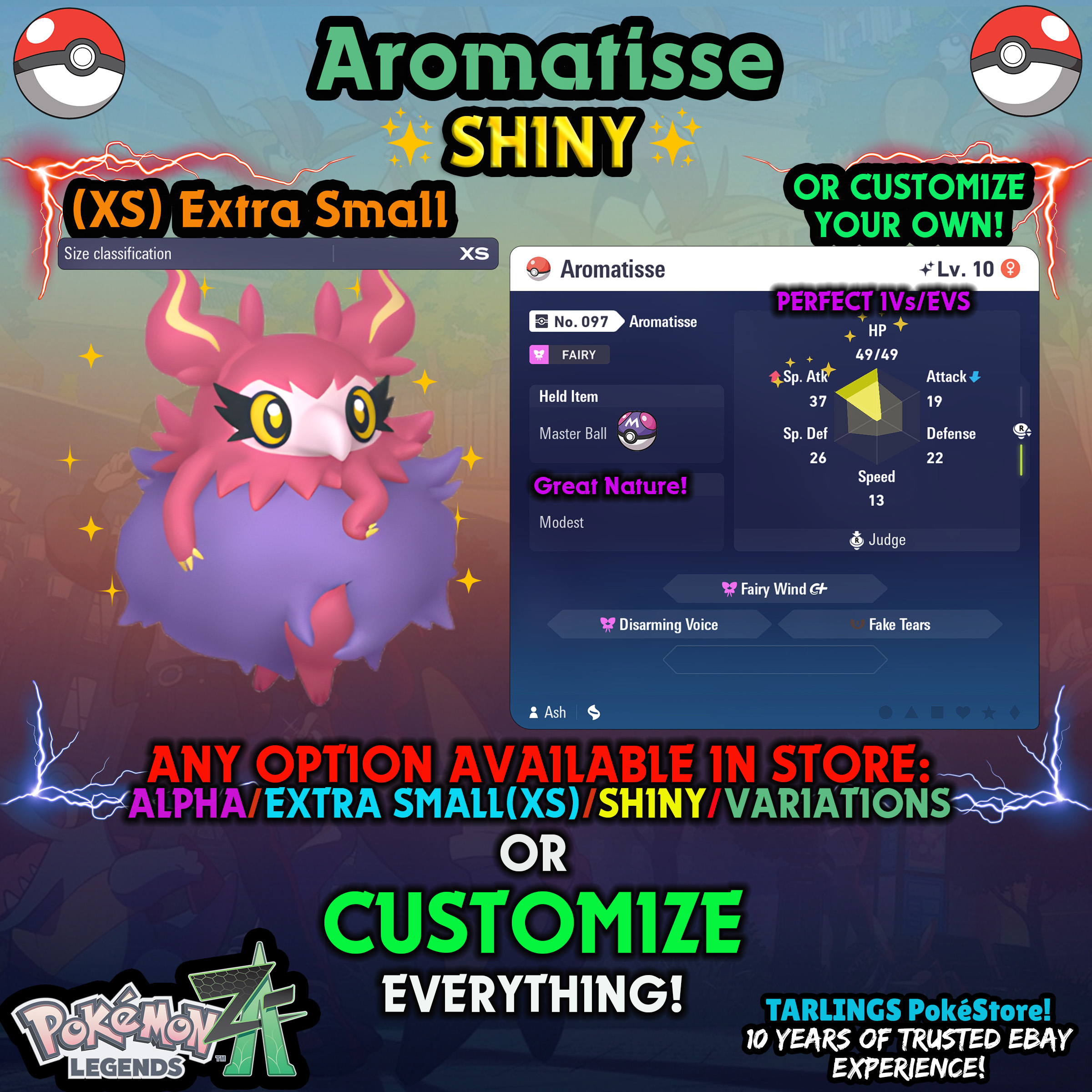 Pokemon Legends ZA π (XS) EXTRA SMALL - LOW LEVELS - SHINY β¨ IVs/Evs/CUSTOMS β¨ - Picture 52 of 146