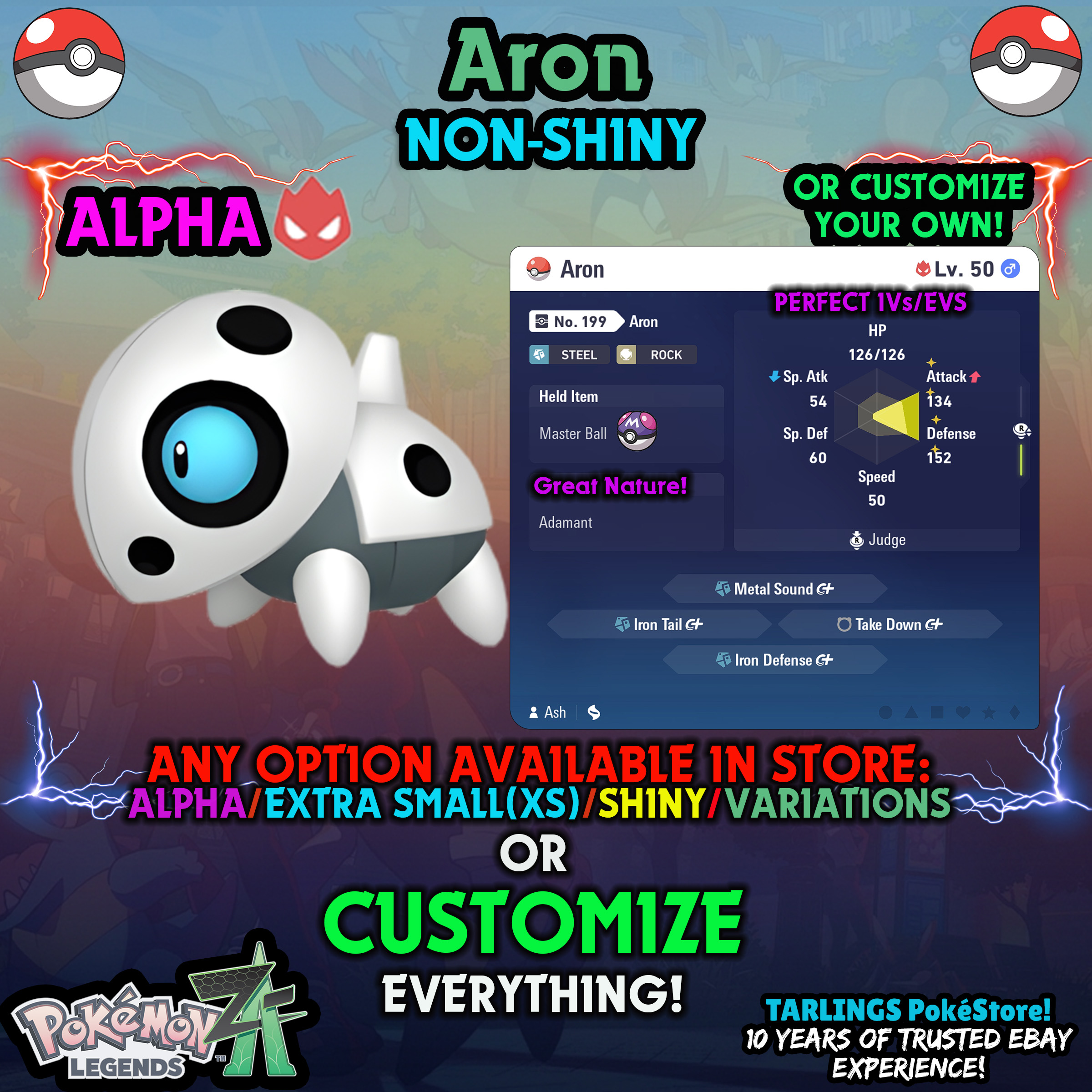 Pokemon Legends ZA π Aron - SHINY/NON-SHINY/ALPHAS/X-SMALL β¨ OR CUSTOM β¨ - Picture 10 of 20