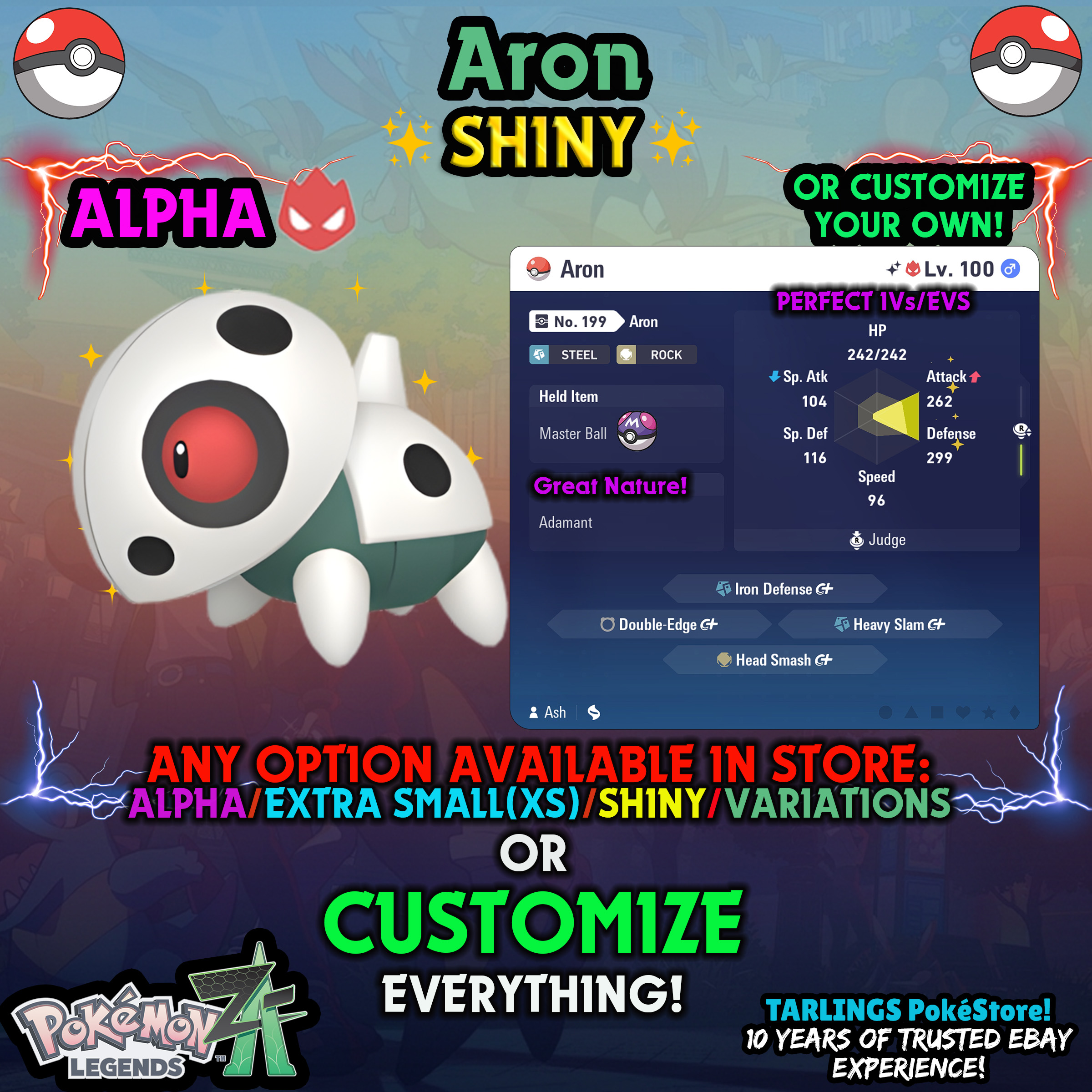 Pokemon Legends ZA π Aron - SHINY/NON-SHINY/ALPHAS/X-SMALL β¨ OR CUSTOM β¨ - Picture 14 of 20