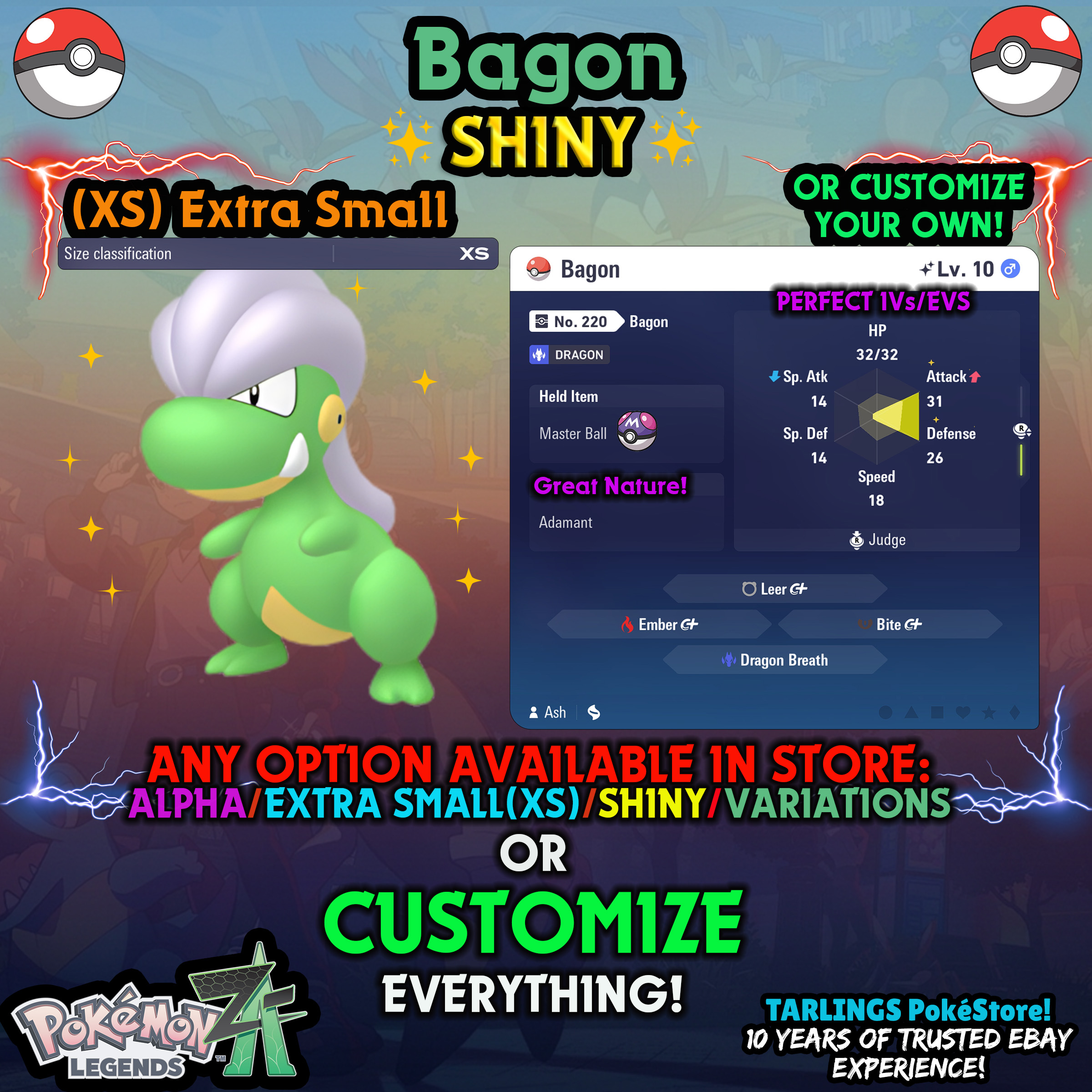 Pokemon Legends ZA π (XS) EXTRA SMALL - LOW LEVELS - SHINY β¨ IVs/Evs/CUSTOMS β¨ - Picture 143 of 146