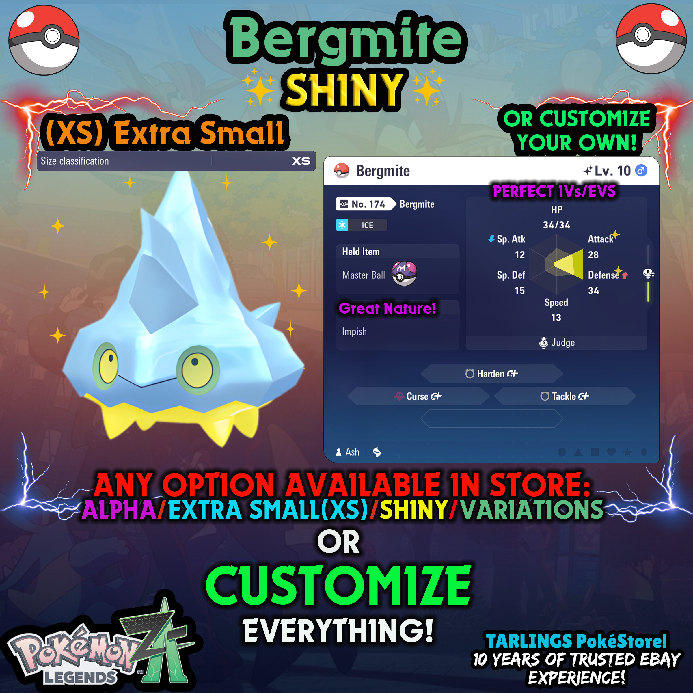 Pokemon Legends ZA π (XS) EXTRA SMALL - LOW LEVELS - SHINY β¨ IVs/Evs/CUSTOMS β¨ - Picture 114 of 146
