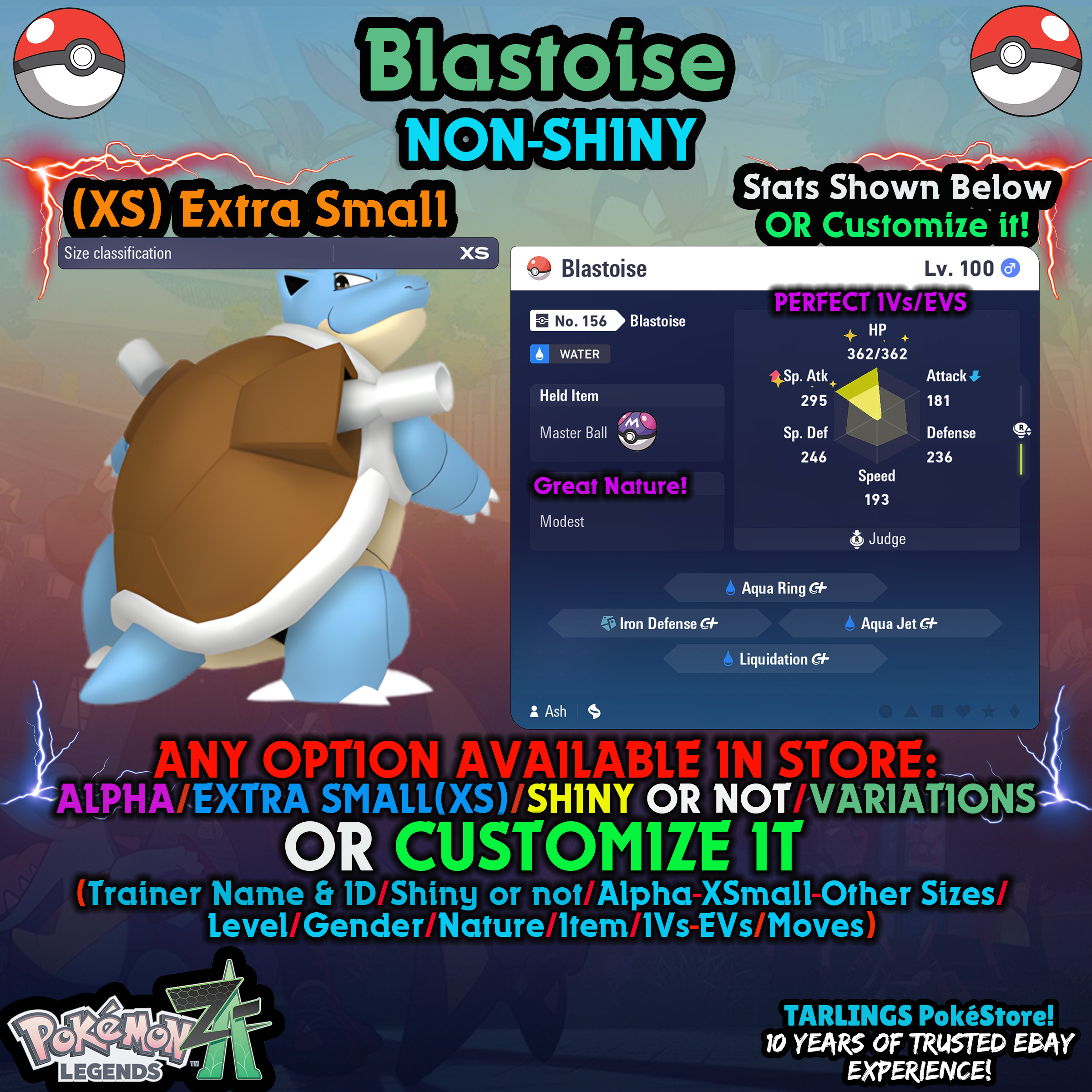 Pokemon Legends ZA 🐉 Blastoise - SHINY/NON/ALPHAS/XS/BUNDLES