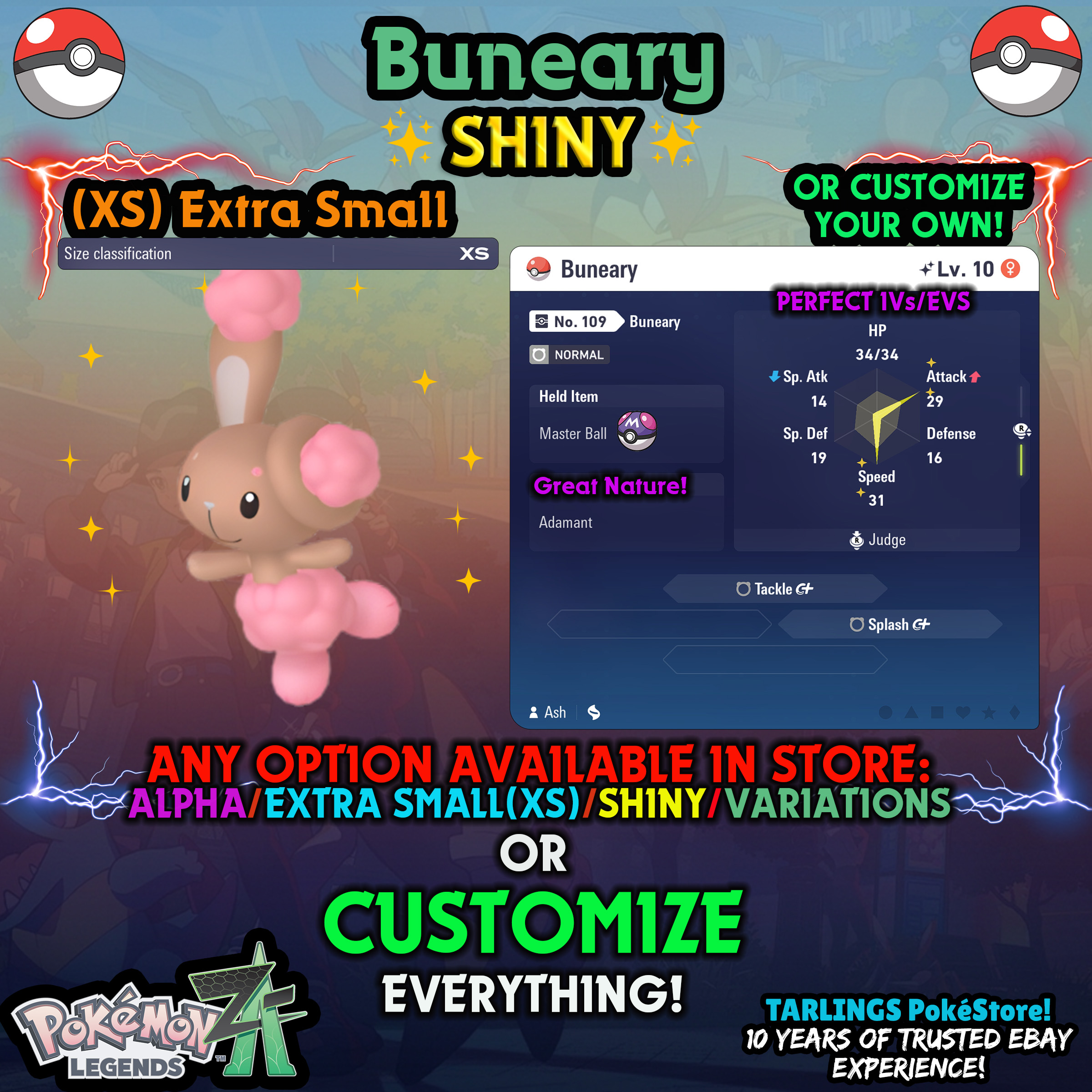 Pokemon Legends ZA π (XS) EXTRA SMALL - LOW LEVELS - SHINY β¨ IVs/Evs/CUSTOMS β¨ - Picture 64 of 146