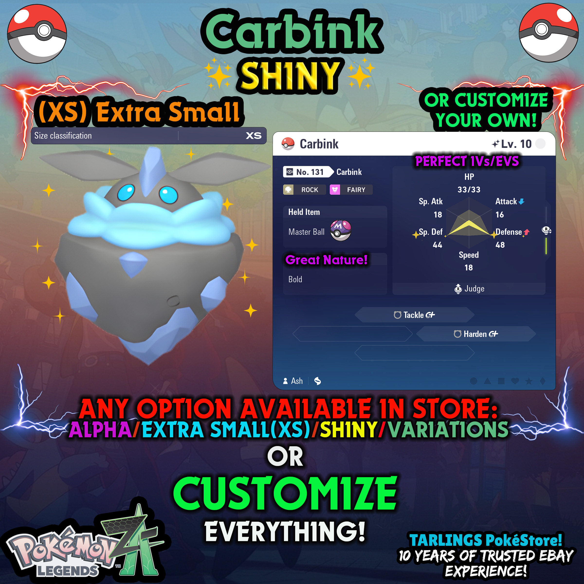 Pokemon Legends ZA π (XS) EXTRA SMALL - LOW LEVELS - SHINY β¨ IVs/Evs/CUSTOMS β¨ - Picture 73 of 146