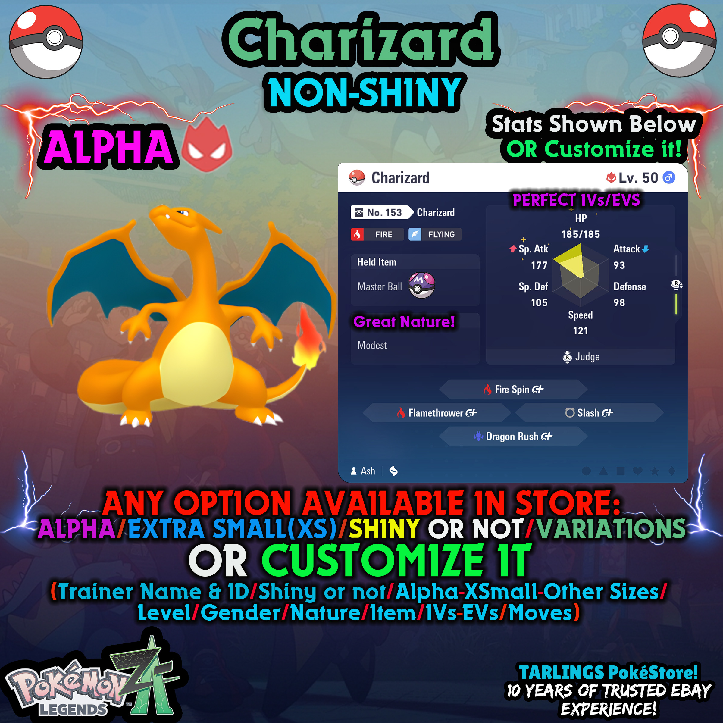 Pokemon Leggende ZA π Charizard - SHINY/NON/ALPHAS/XS/BUNDLE β¨ O PERSONALIZZATO β¨ - Foto 7 di 14