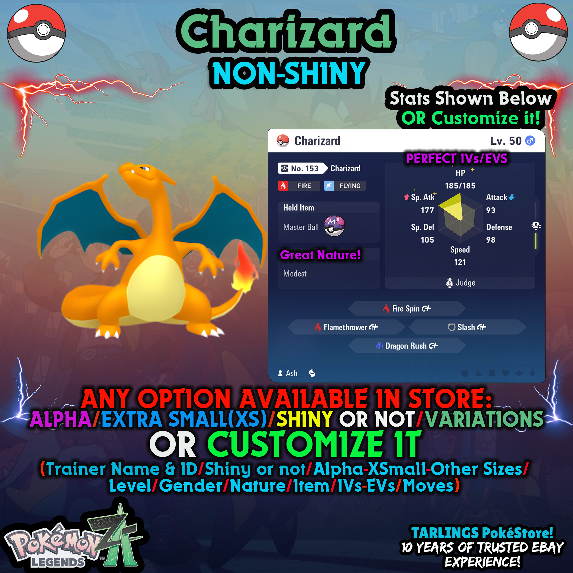 Pokemon Leggende ZA π Charizard - SHINY/NON/ALPHAS/XS/BUNDLE β¨ O PERSONALIZZATO β¨ - Foto 3 di 14