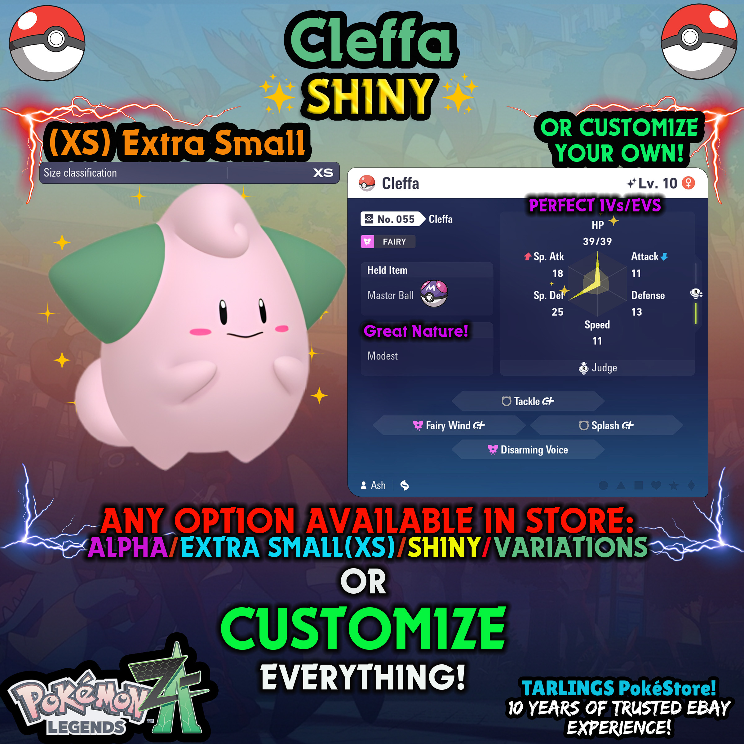 Pokemon Legends ZA π (XS) EXTRA SMALL - LOW LEVELS - SHINY β¨ IVs/Evs/CUSTOMS β¨ - Picture 29 of 146