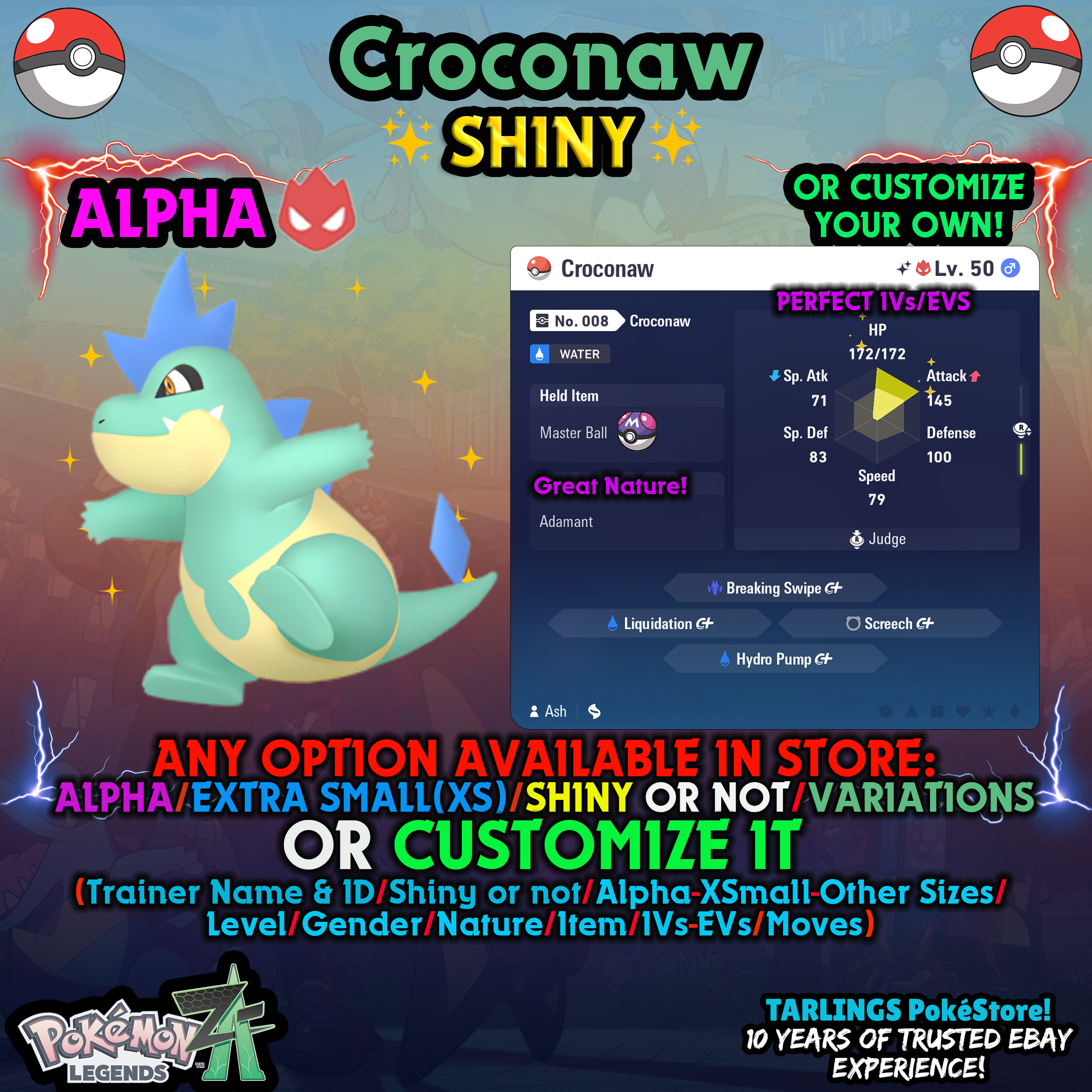 Pokemon Legends Z-A Shiny PokeDex Alpha Masterlist – You Pick #116-230