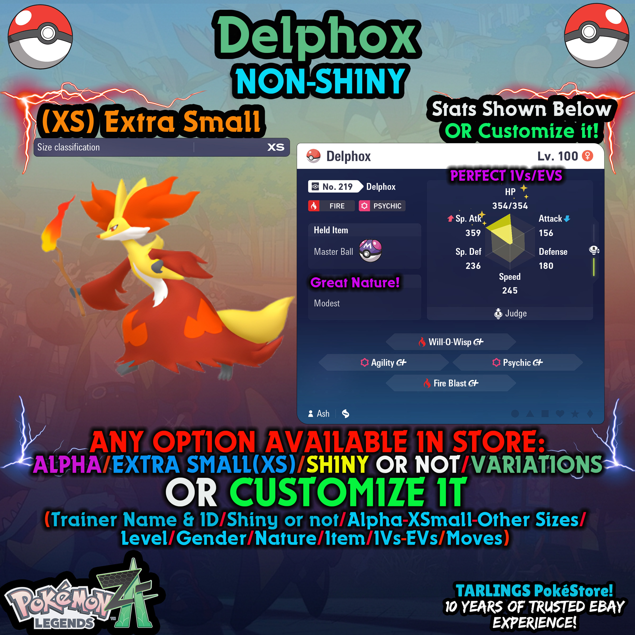 Pokemon Legends ZA π Delphox - SHINY/NON/ALPHAS/XS/BUNDLES β¨ OR CUSTOM β¨ - Picture 12 of 14