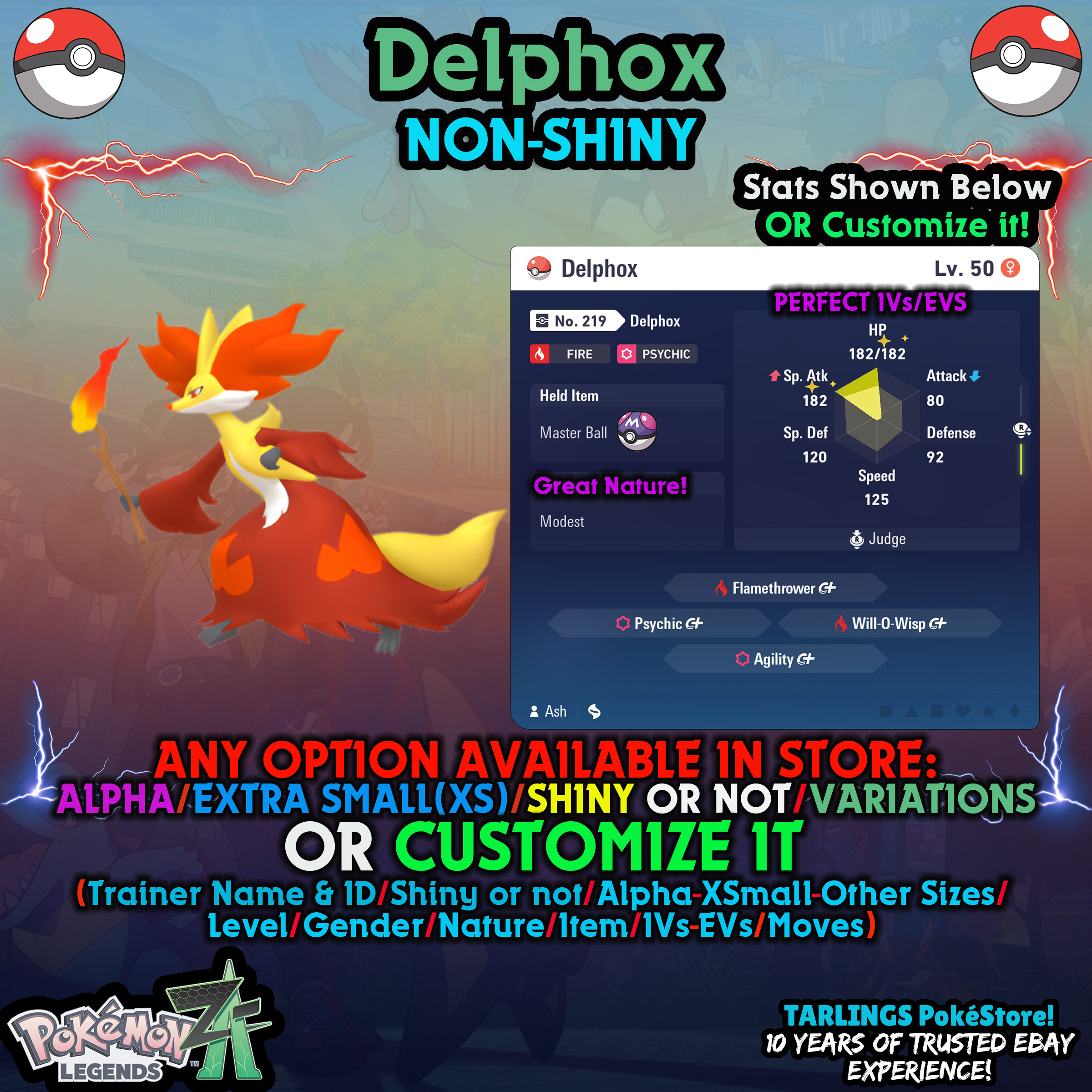 Pokemon Legends ZA π Delphox - SHINY/NON/ALPHAS/XS/BUNDLES β¨ OR CUSTOM β¨ - Picture 3 of 14