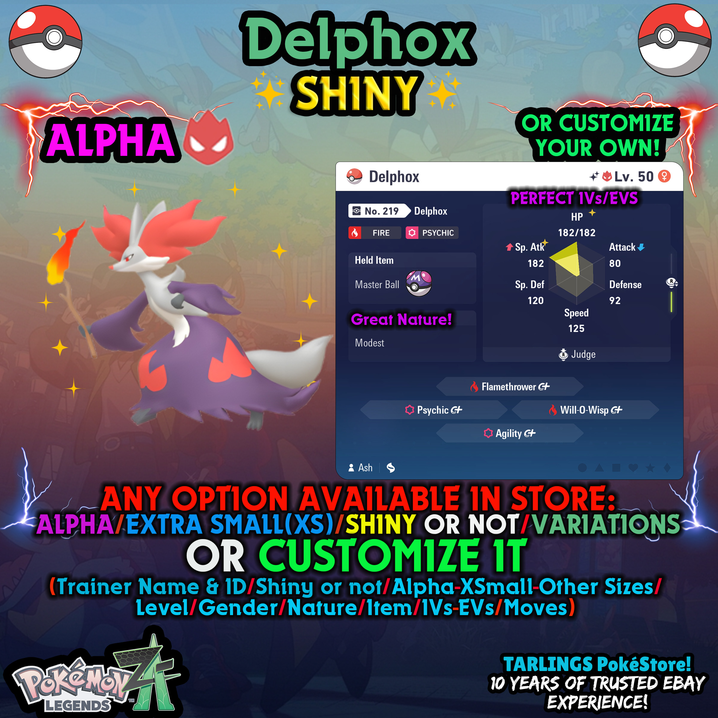 Pokemon Legends ZA π Delphox - SHINY/NON/ALPHAS/XS/BUNDLES β¨ OR CUSTOM β¨ - Picture 9 of 14