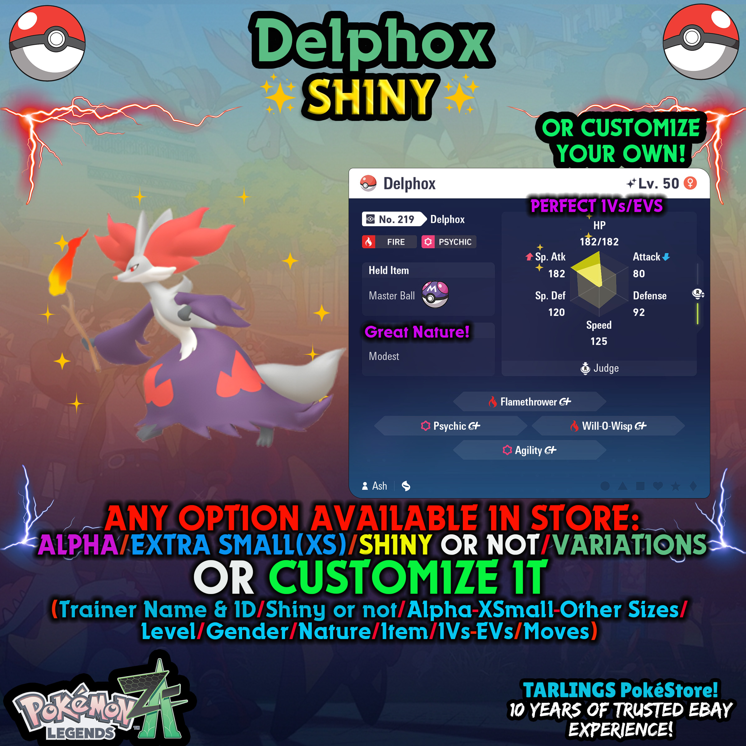 Pokemon Legends ZA π Delphox - SHINY/NON/ALPHAS/XS/BUNDLES β¨ OR CUSTOM β¨ - Picture 5 of 14