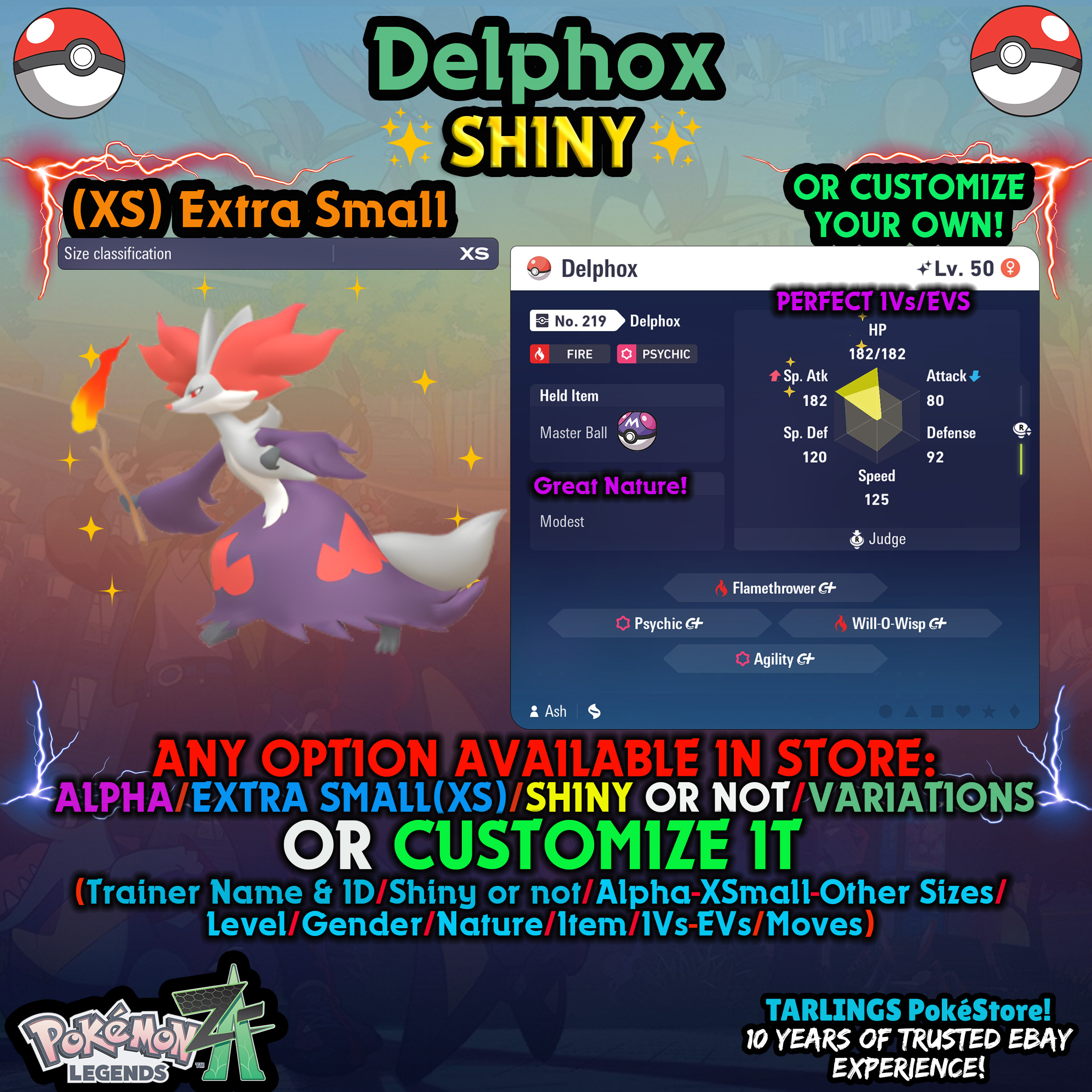 Pokemon Legends ZA π Delphox - SHINY/NON/ALPHAS/XS/BUNDLES β¨ OR CUSTOM β¨ - Picture 13 of 14