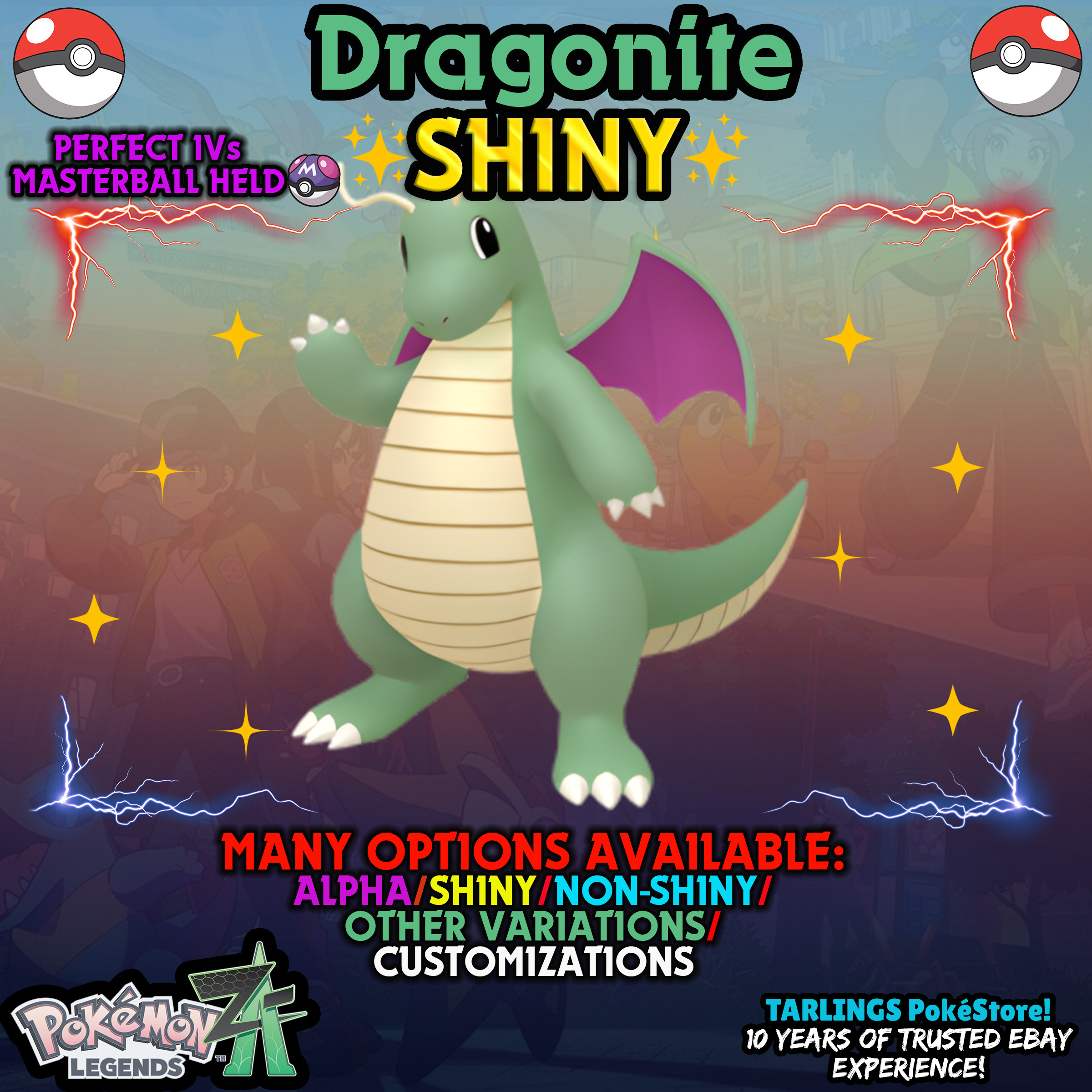 Pokemon Legends ZA π Dragonite - SHINY/NON-SHINY/ALPHAS β¨ IVs/CUSTOMS β¨ - Picture 3 of 10