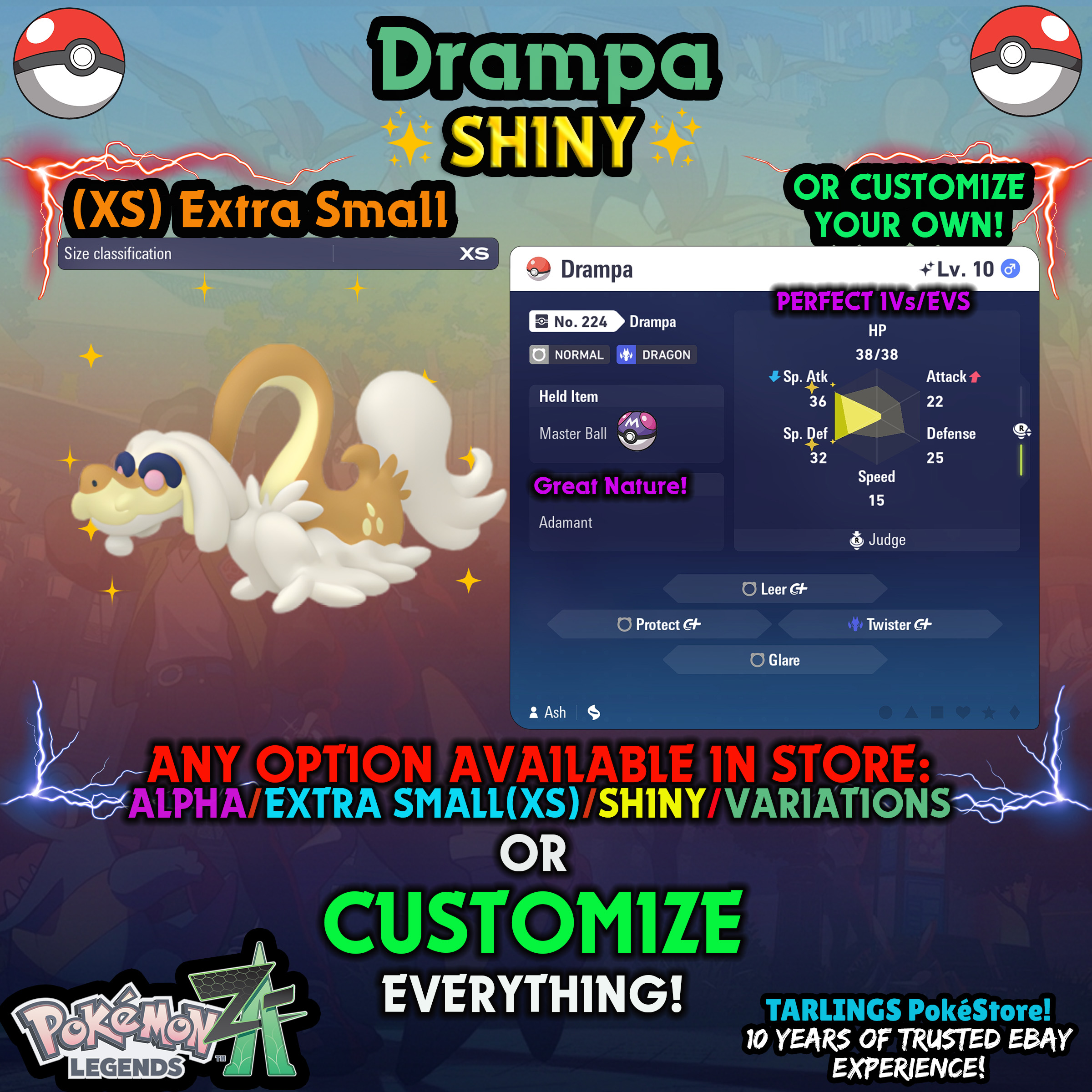 Pokemon Legends ZA π (XS) EXTRA SMALL - LOW LEVELS - SHINY β¨ IVs/Evs/CUSTOMS β¨ - Picture 145 of 146