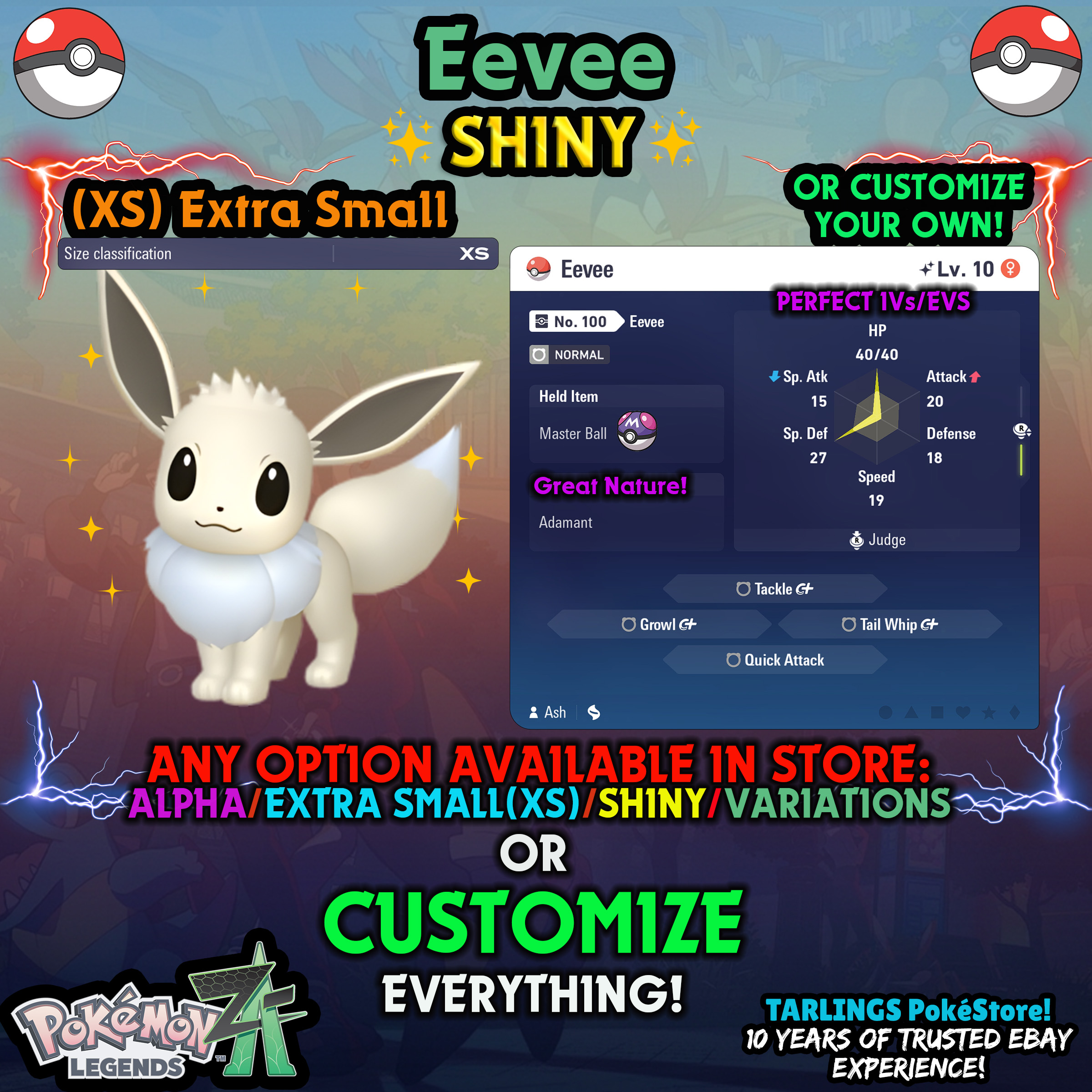 Pokemon Legends ZA π (XS) EXTRA SMALL - LOW LEVELS - SHINY β¨ IVs/Evs/CUSTOMS β¨ - Picture 55 of 146
