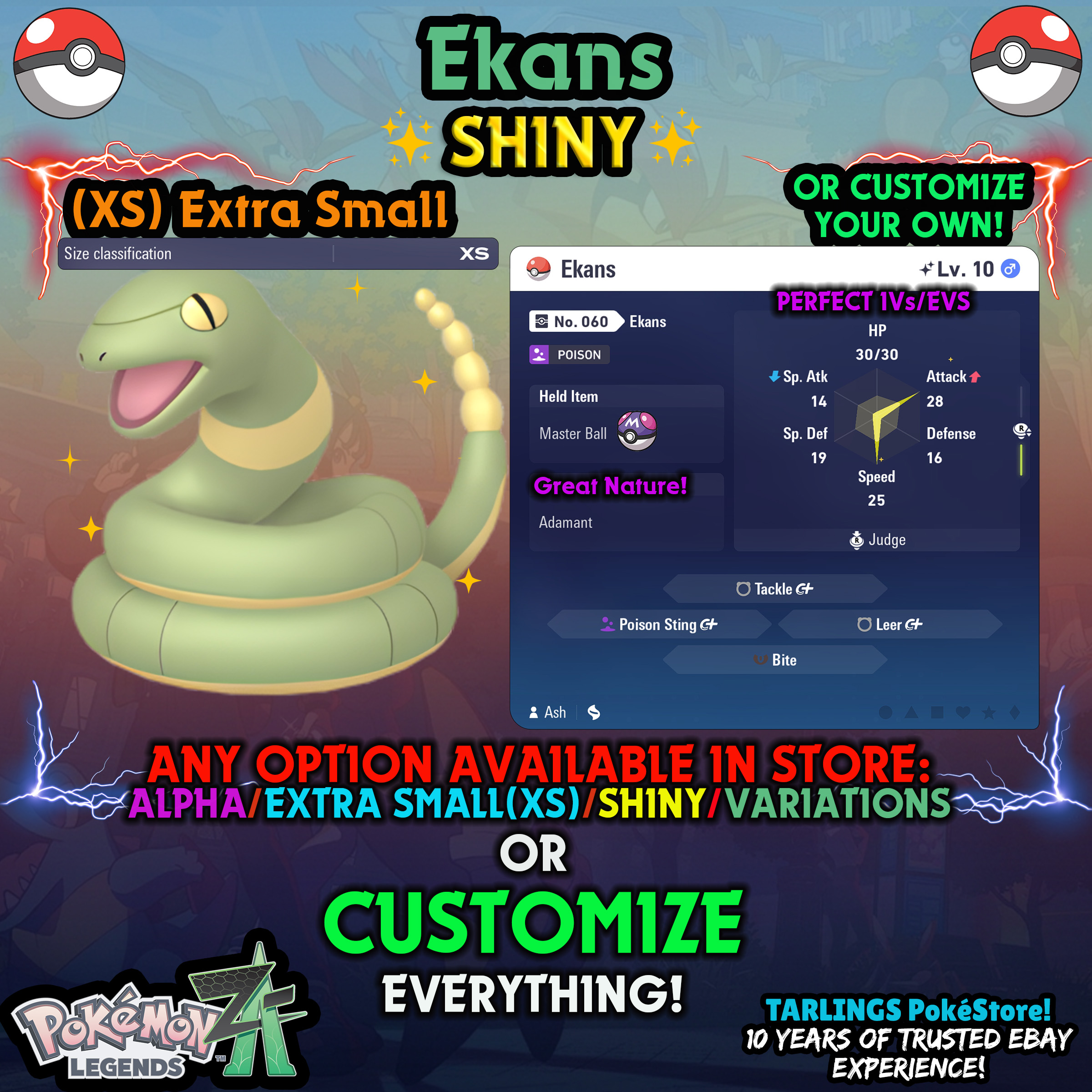 Pokemon Legends ZA π (XS) EXTRA SMALL - LOW LEVELS - SHINY β¨ IVs/Evs/CUSTOMS β¨ - Picture 33 of 146