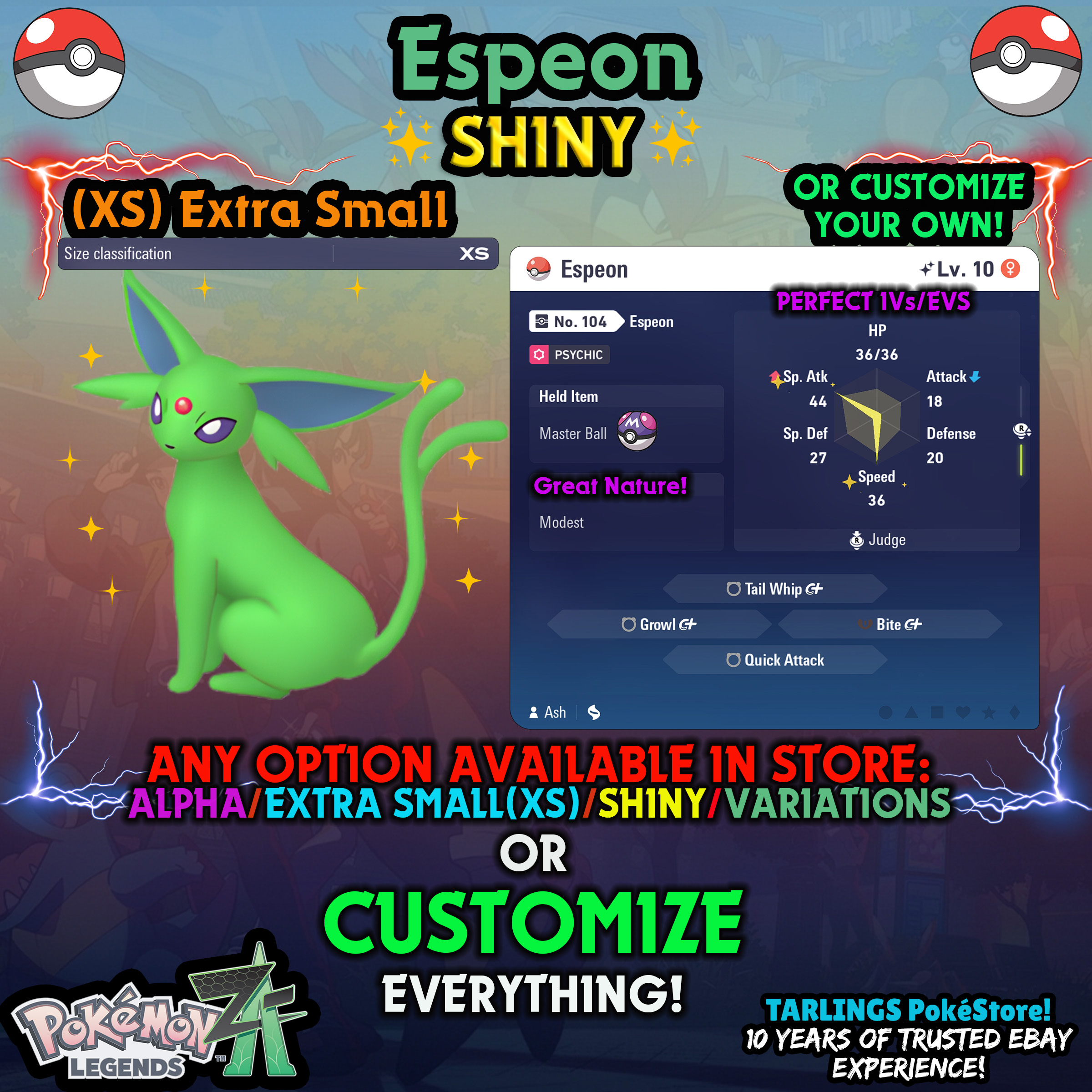 Pokemon Legends ZA π (XS) EXTRA SMALL - LOW LEVELS - SHINY β¨ IVs/Evs/CUSTOMS β¨ - Picture 59 of 146