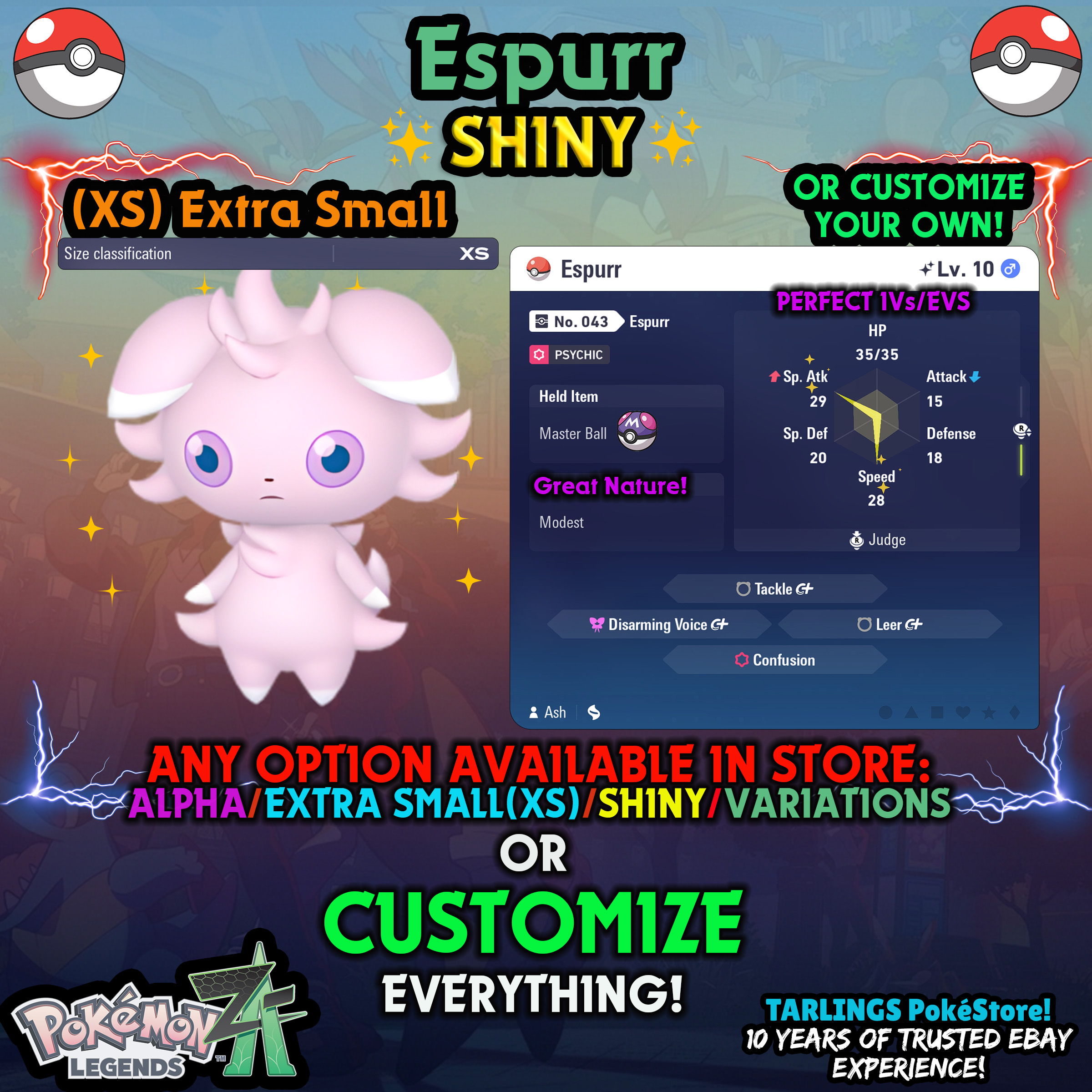 Pokemon Legends ZA π (XS) EXTRA SMALL - LOW LEVELS - SHINY β¨ IVs/Evs/CUSTOMS β¨ - Picture 21 of 146