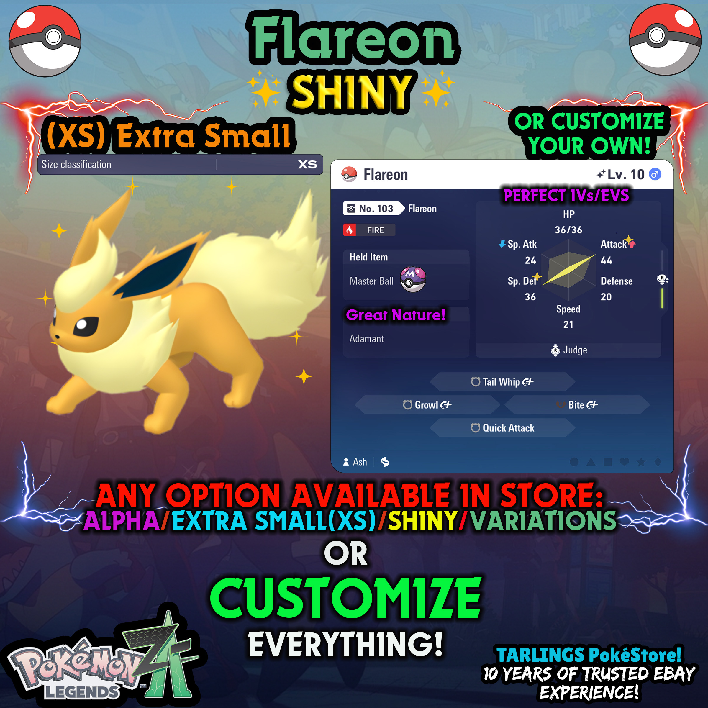 Pokemon Legends ZA π (XS) EXTRA SMALL - LOW LEVELS - SHINY β¨ IVs/Evs/CUSTOMS β¨ - Picture 58 of 146