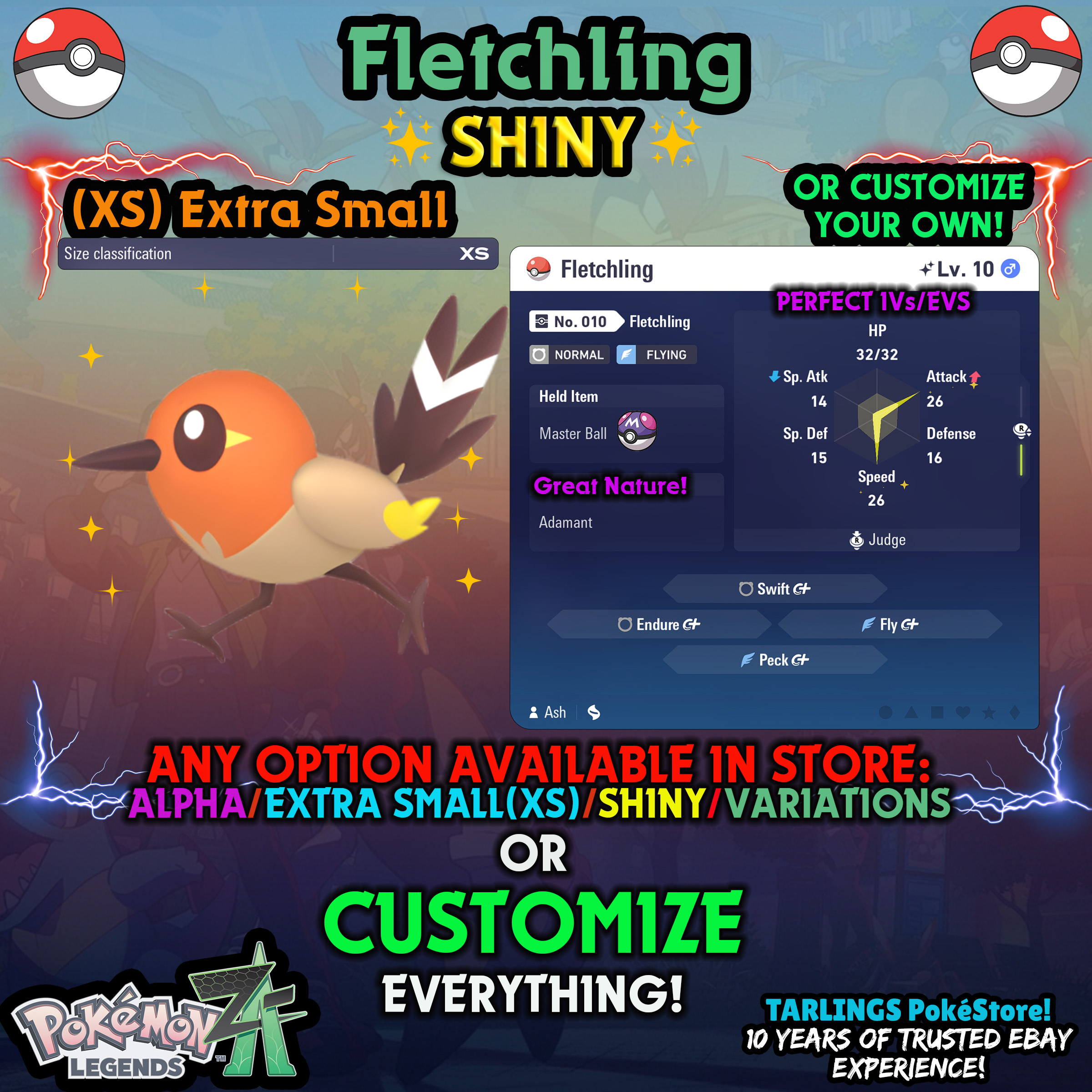 Pokemon Legends ZA π (XS) EXTRA SMALL - LOW LEVELS - SHINY β¨ IVs/Evs/CUSTOMS β¨ - Picture 6 of 146