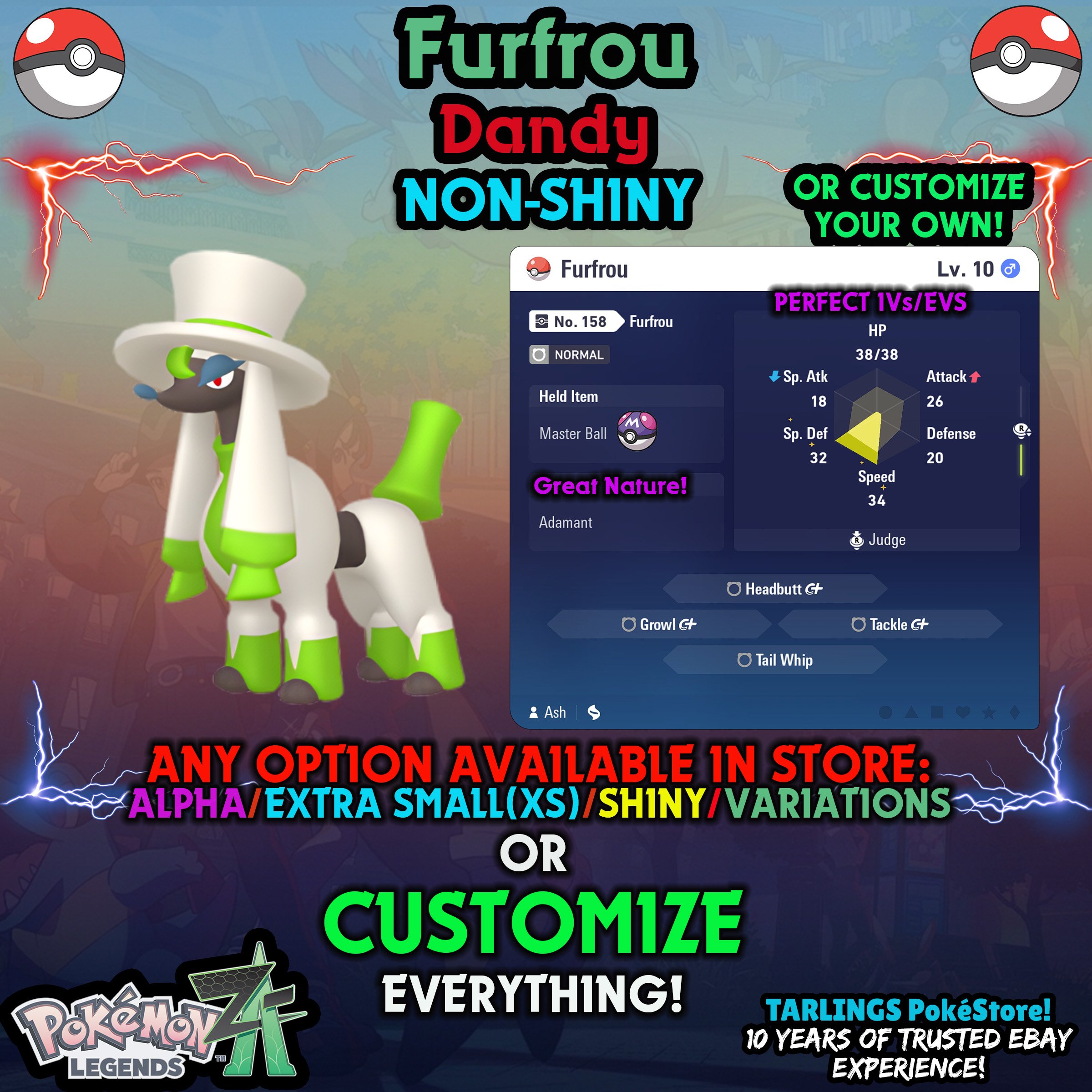 Pokemon Legends ZA π Furfrou - SHINY/NON-SHINY/ALPHAS/X-SMALL β¨ OR CUSTOM β¨ - Picture 3 of 182