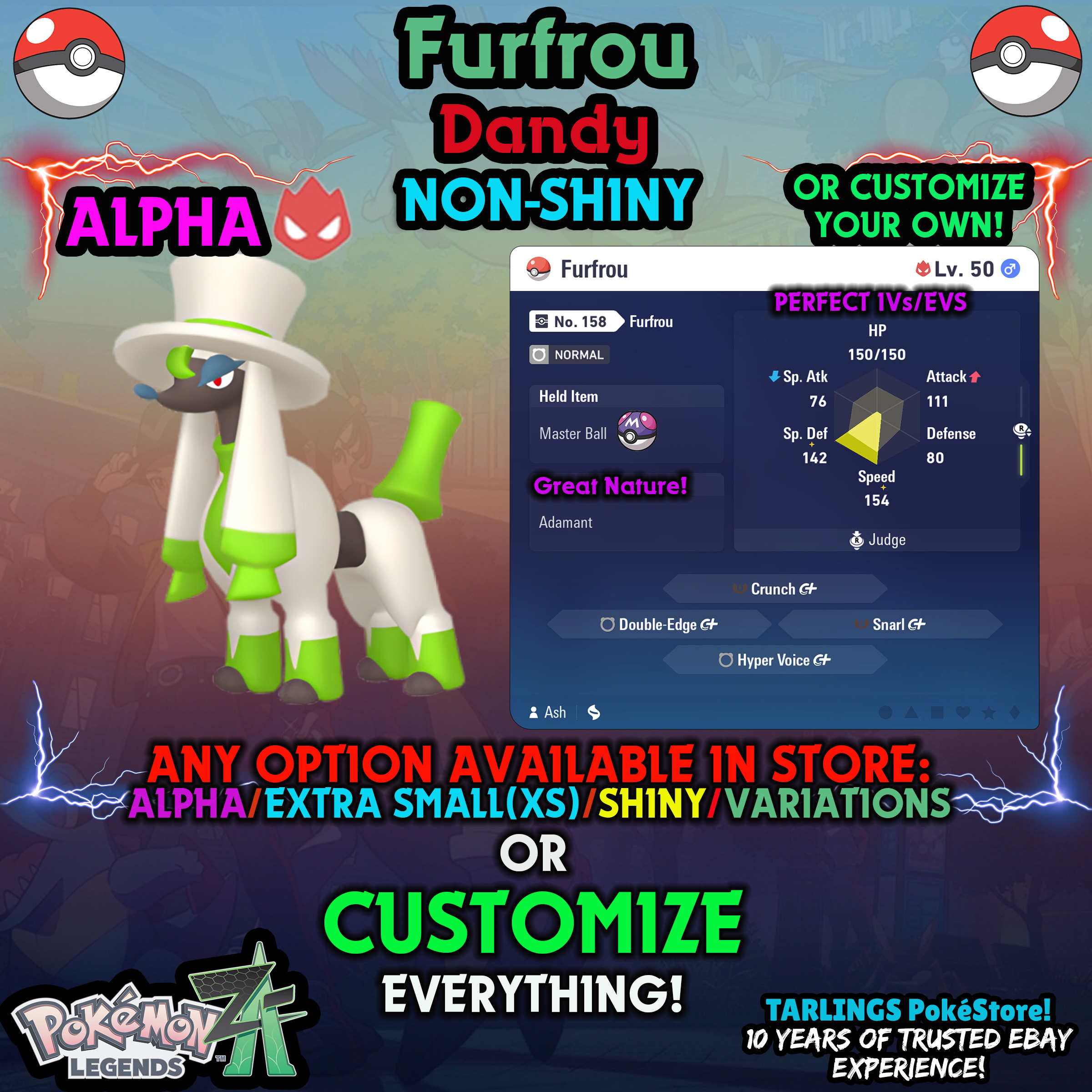 Pokemon Legends ZA π Furfrou - SHINY/NON-SHINY/ALPHAS/X-SMALL β¨ OR CUSTOM β¨ - Picture 73 of 182