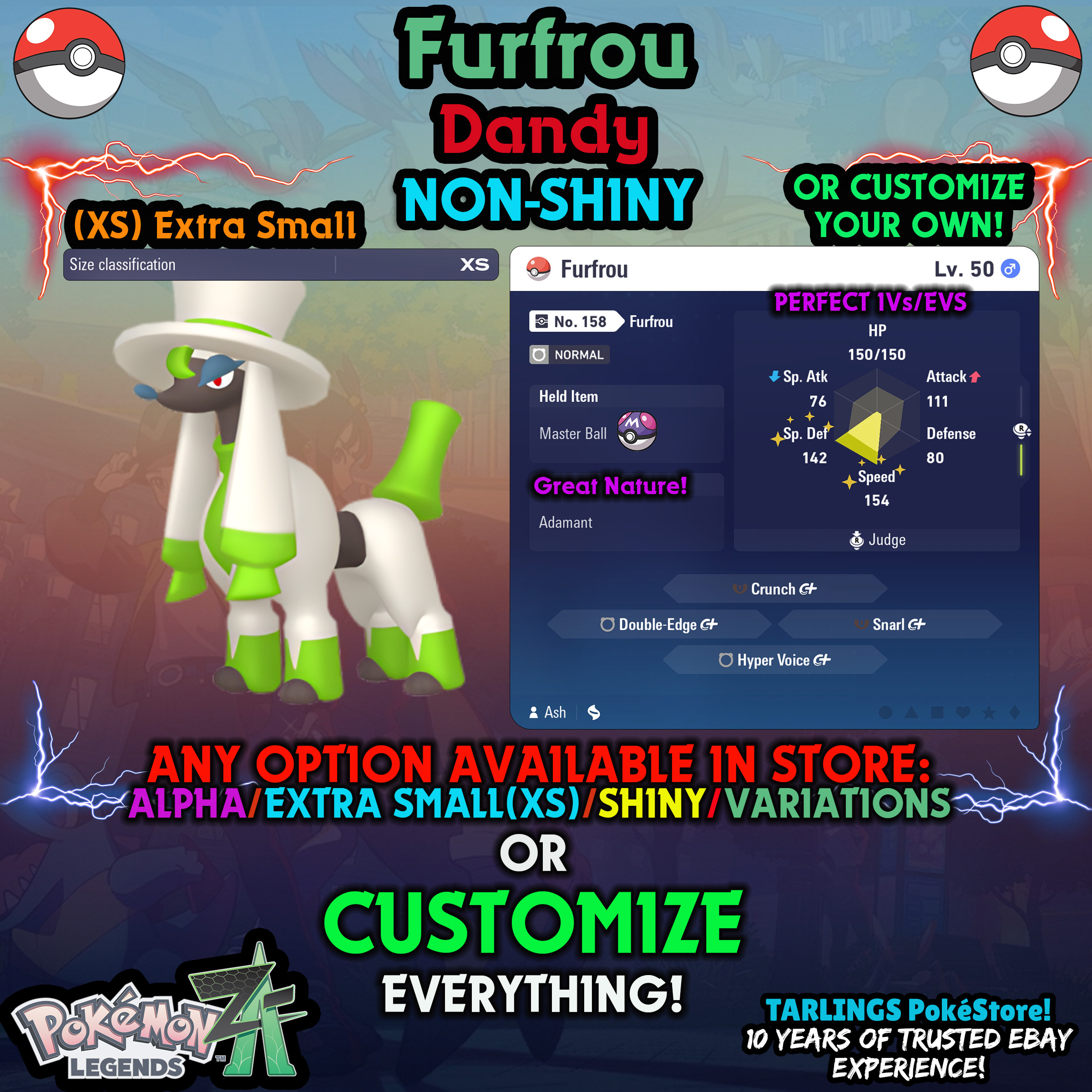 Pokemon Legends ZA π Furfrou - SHINY/NON-SHINY/ALPHAS/X-SMALL β¨ OR CUSTOM β¨ - Picture 133 of 182