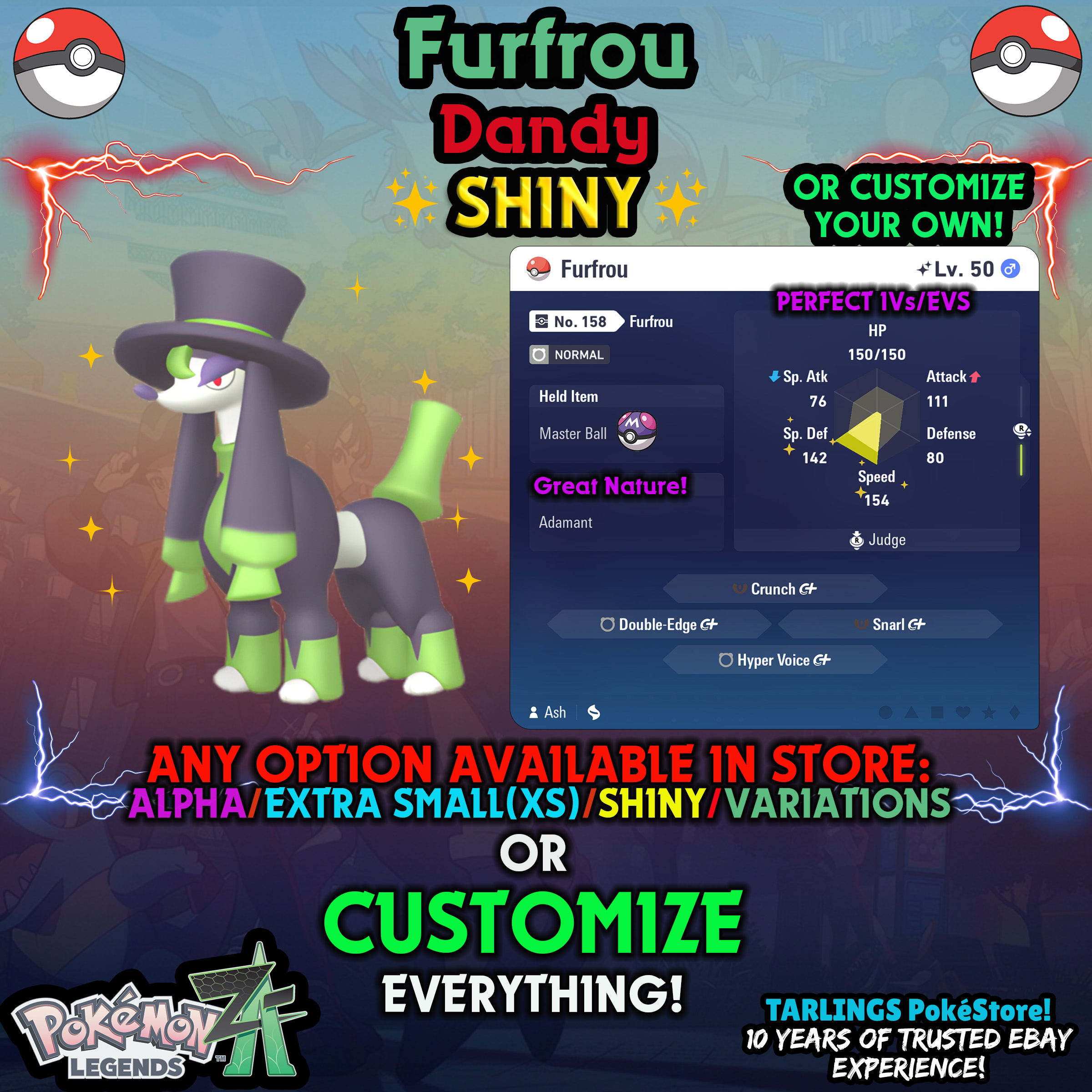 Pokemon Legends ZA π Furfrou - SHINY/NON-SHINY/ALPHAS/X-SMALL β¨ OR CUSTOM β¨ - Picture 43 of 182