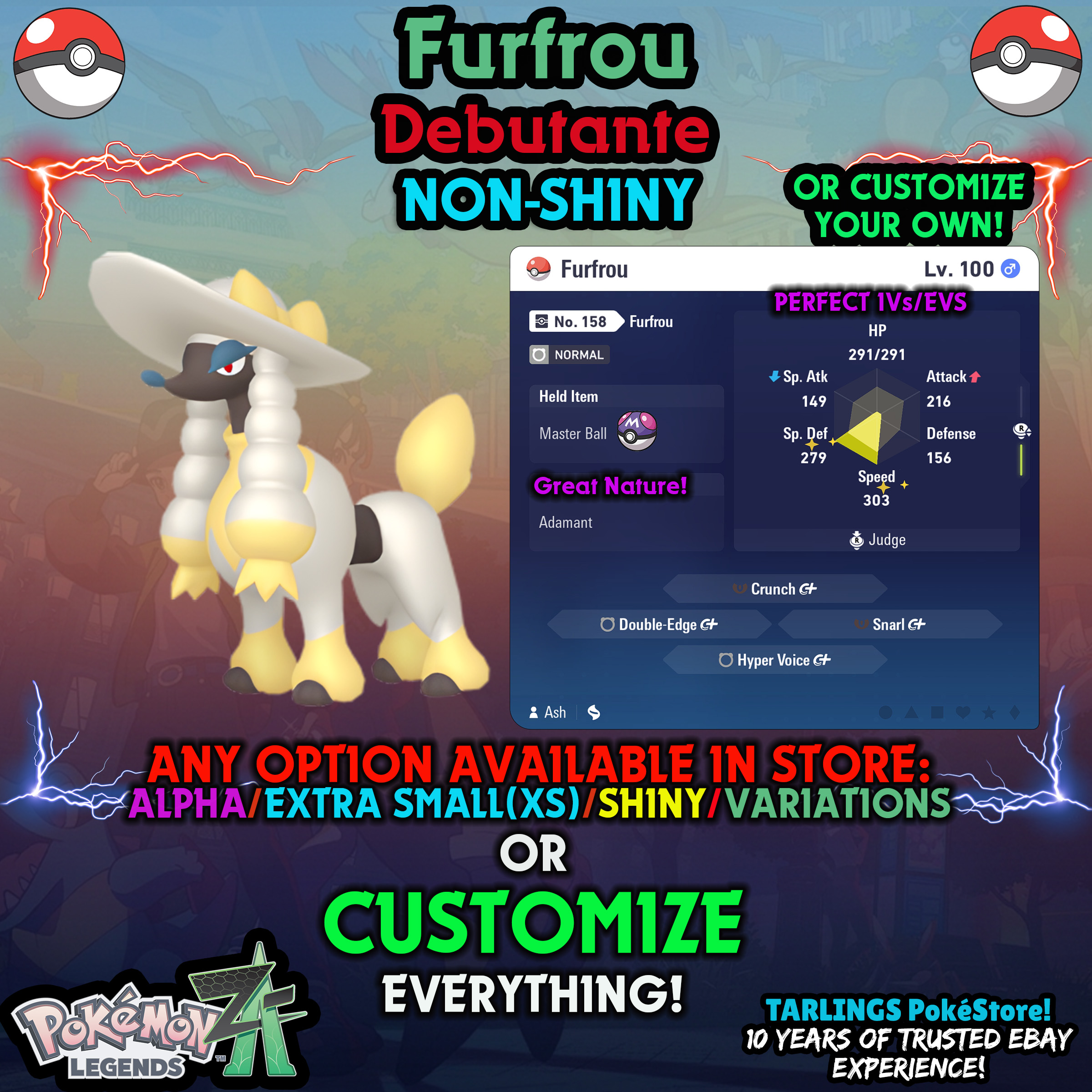 Pokemon Legends ZA π Furfrou - SHINY/NON-SHINY/ALPHAS/X-SMALL β¨ OR CUSTOM β¨ - Picture 24 of 182