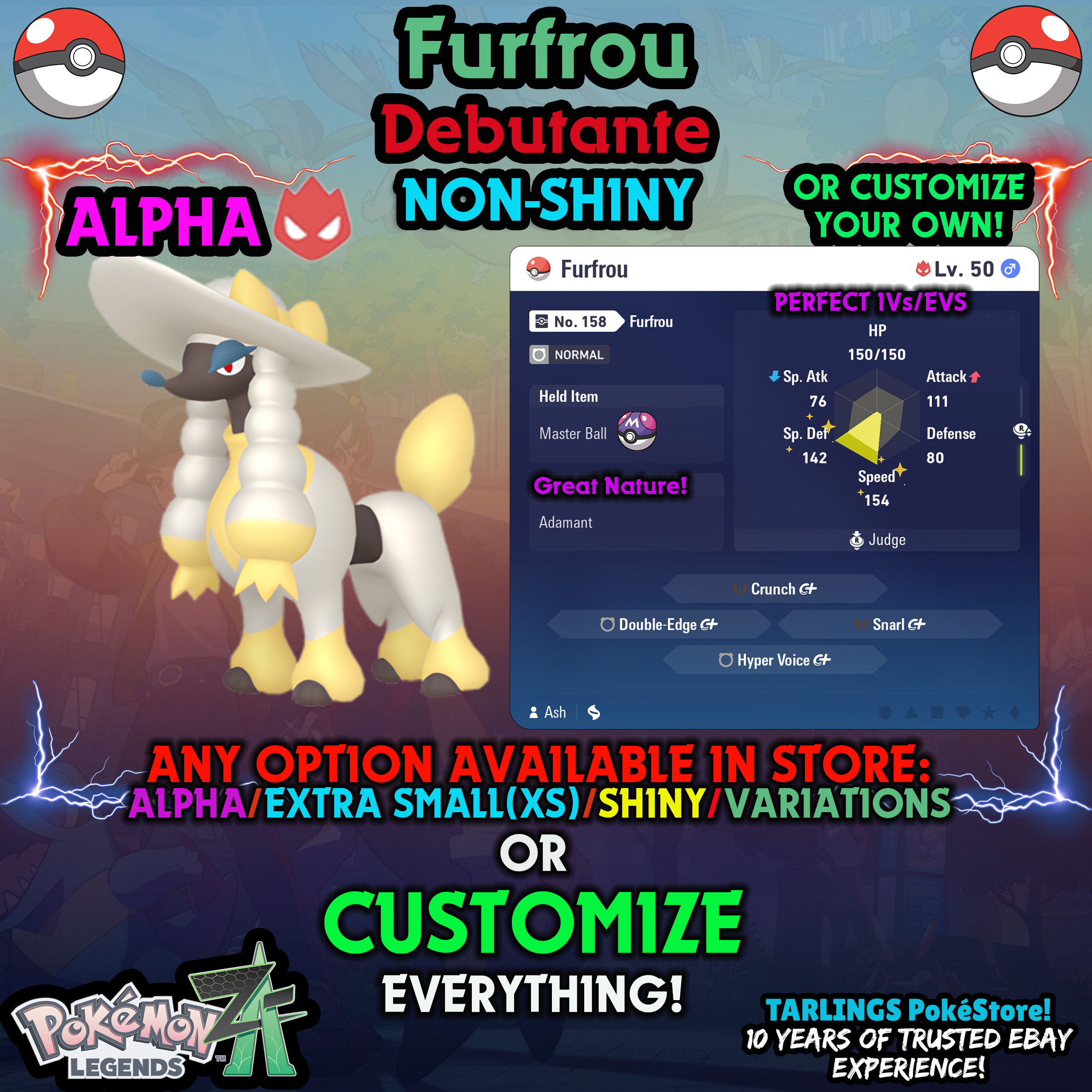 Pokemon Legends ZA π Furfrou - SHINY/NON-SHINY/ALPHAS/X-SMALL β¨ OR CUSTOM β¨ - Picture 74 of 182