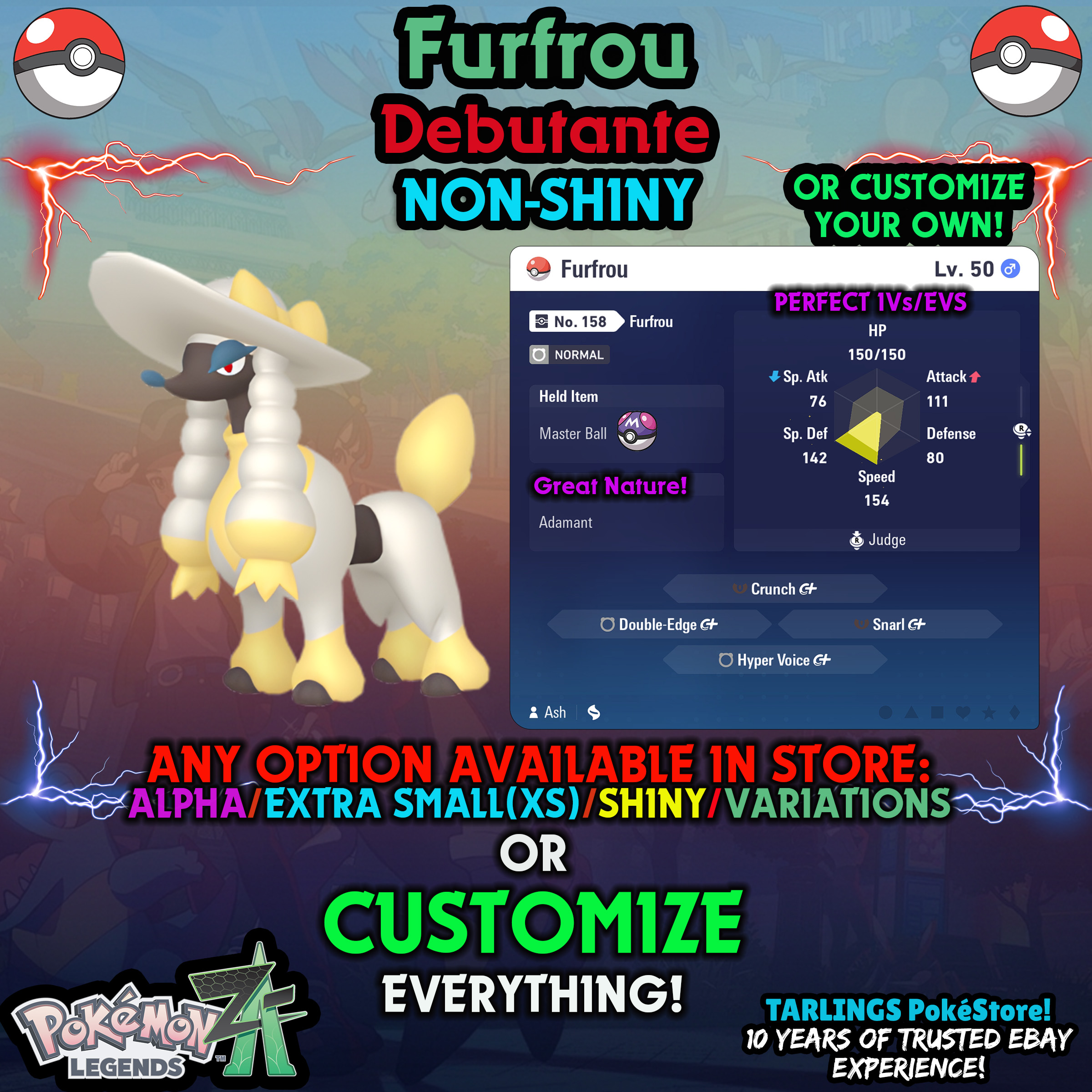 Pokemon Legends ZA π Furfrou - SHINY/NON-SHINY/ALPHAS/X-SMALL β¨ OR CUSTOM β¨ - Picture 14 of 182