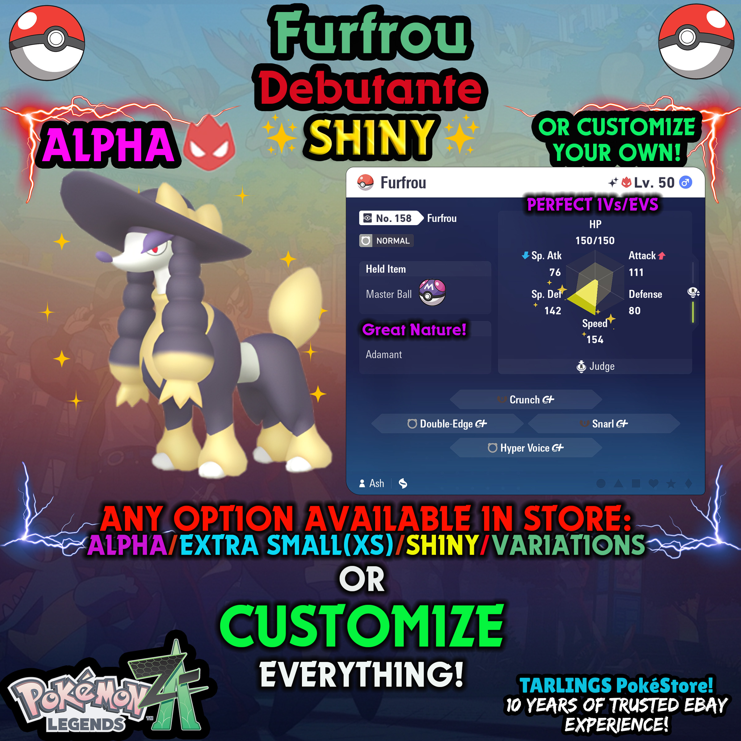 Pokemon Legends ZA π Furfrou - SHINY/NON-SHINY/ALPHAS/X-SMALL β¨ OR CUSTOM β¨ - Picture 104 of 182