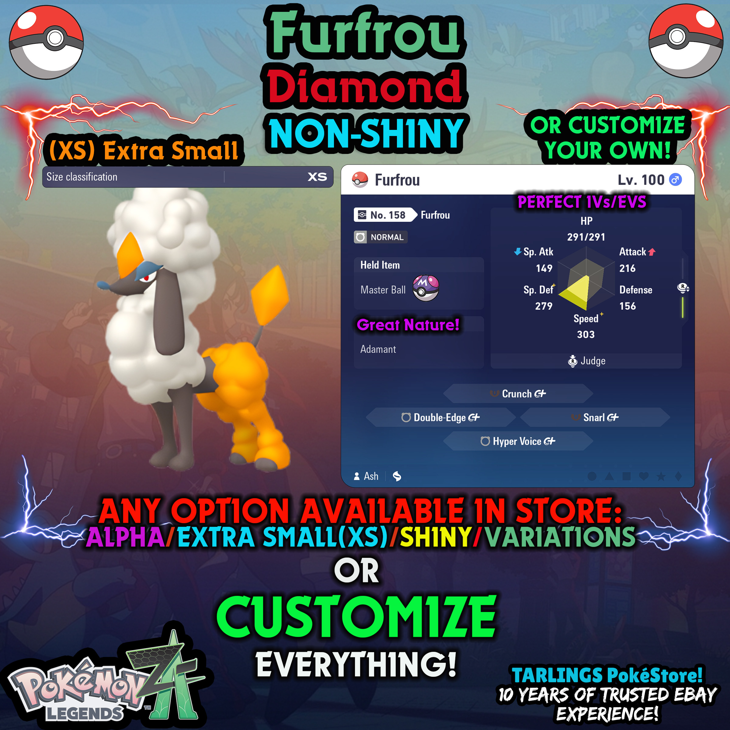 Pokemon Legends ZA π Furfrou - SHINY/NON-SHINY/ALPHAS/X-SMALL β¨ OR CUSTOM β¨ - Picture 145 of 182