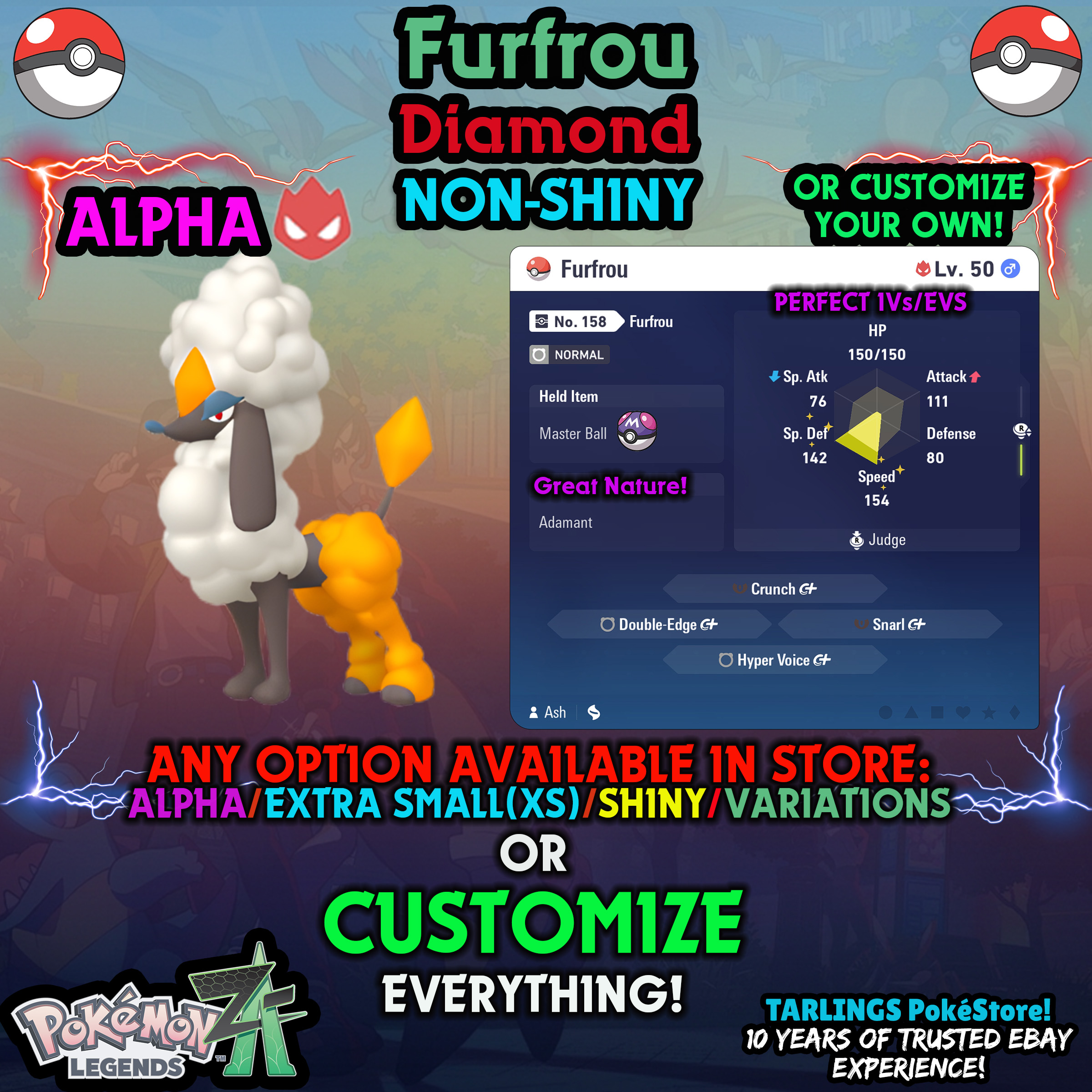 Pokemon Legends ZA π Furfrou - SHINY/NON-SHINY/ALPHAS/X-SMALL β¨ OR CUSTOM β¨ - Picture 75 of 182