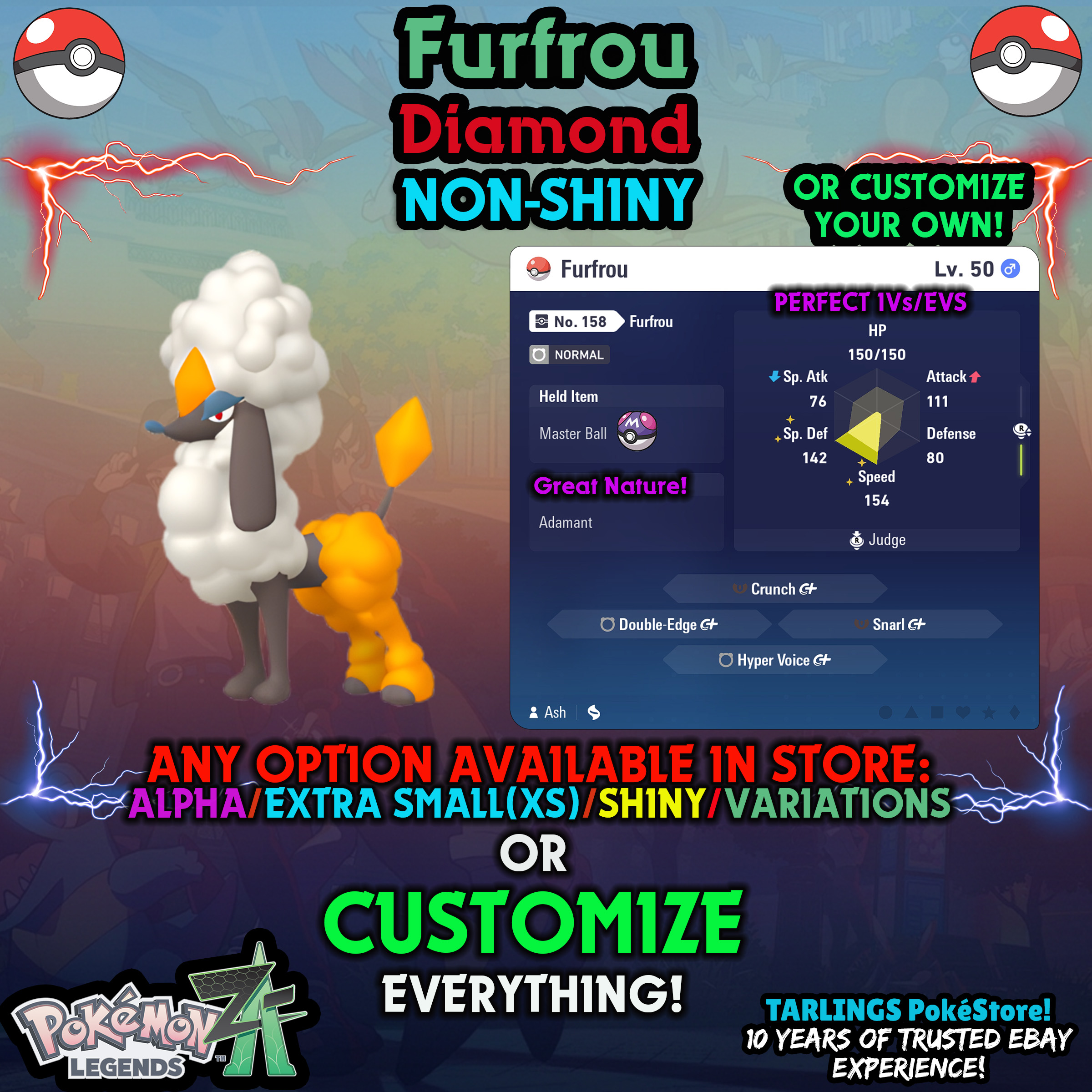 Pokemon Legends ZA π Furfrou - SHINY/NON-SHINY/ALPHAS/X-SMALL β¨ OR CUSTOM β¨ - Picture 15 of 182