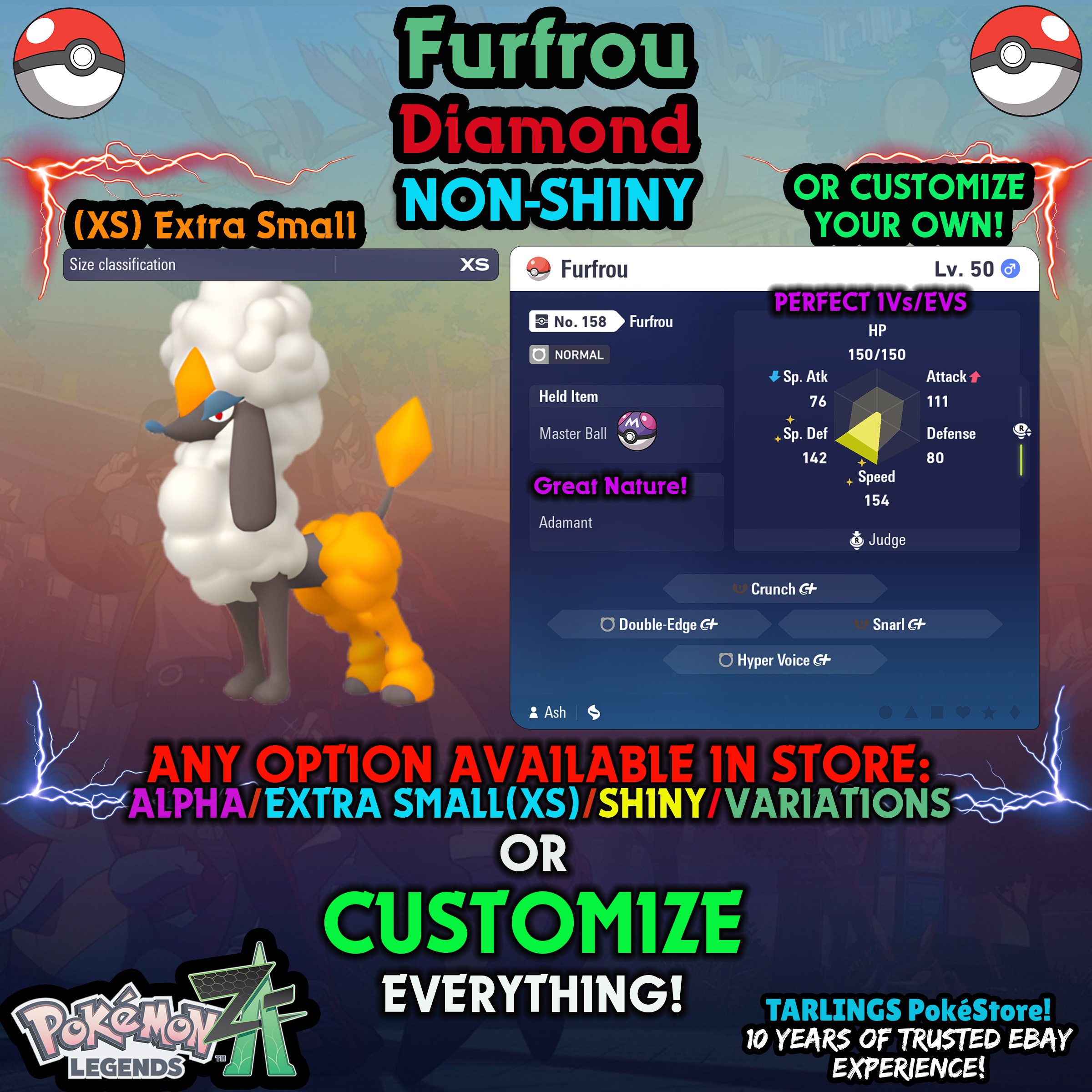 Pokemon Legends ZA π Furfrou - SHINY/NON-SHINY/ALPHAS/X-SMALL β¨ OR CUSTOM β¨ - Picture 135 of 182