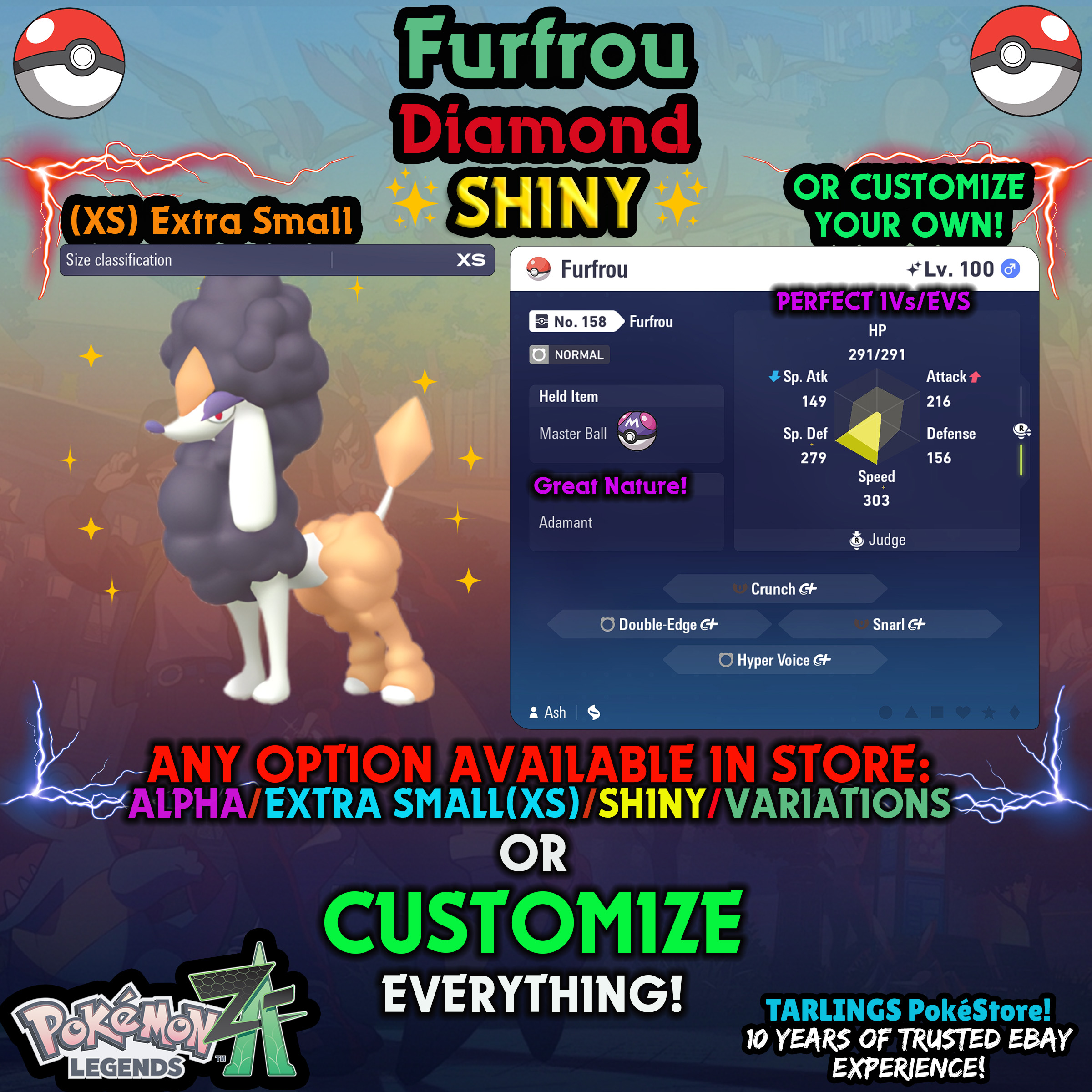 Pokemon Legends ZA π Furfrou - SHINY/NON-SHINY/ALPHAS/X-SMALL β¨ OR CUSTOM β¨ - Picture 175 of 182