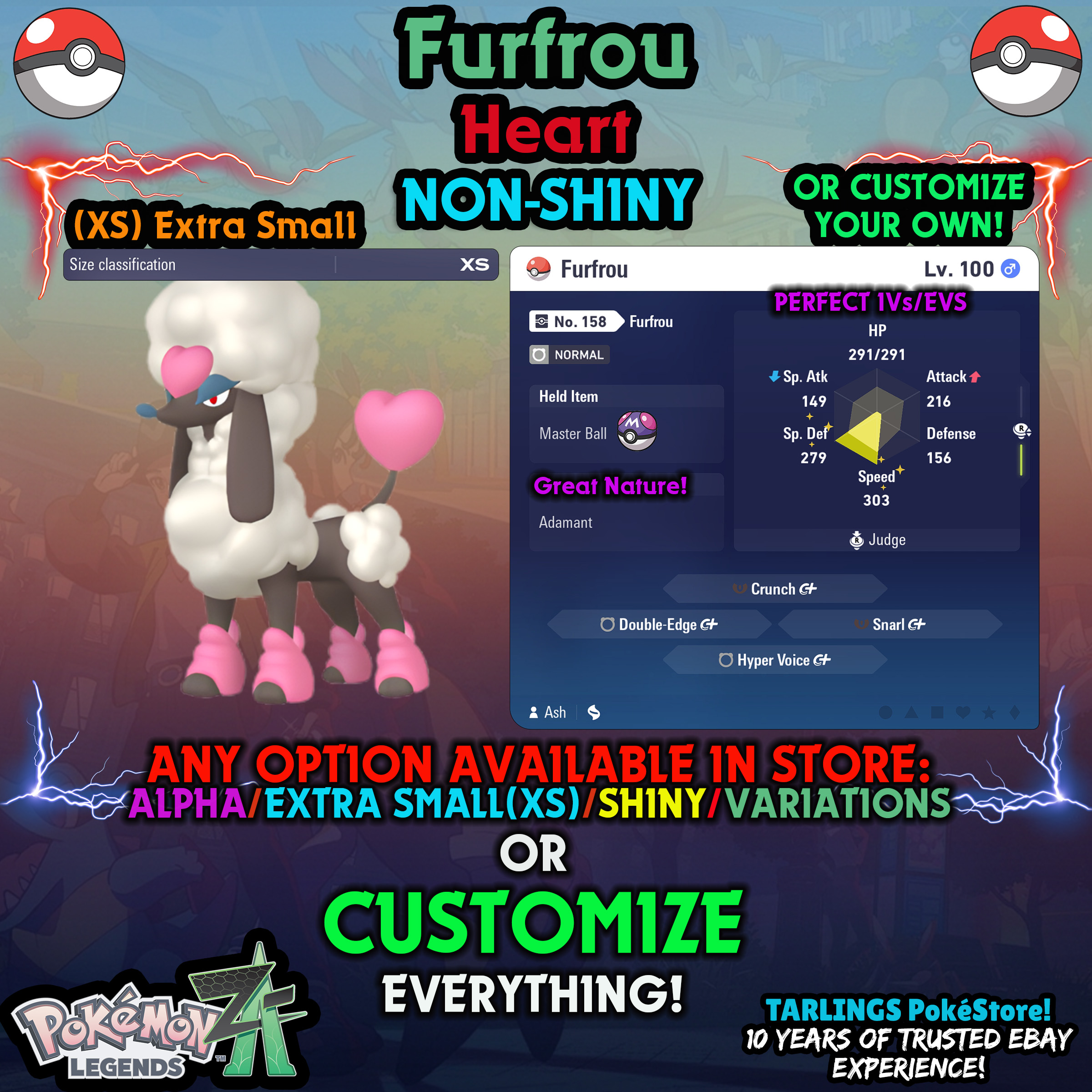 Pokemon Legends ZA π Furfrou - SHINY/NON-SHINY/ALPHAS/X-SMALL β¨ OR CUSTOM β¨ - Picture 146 of 182
