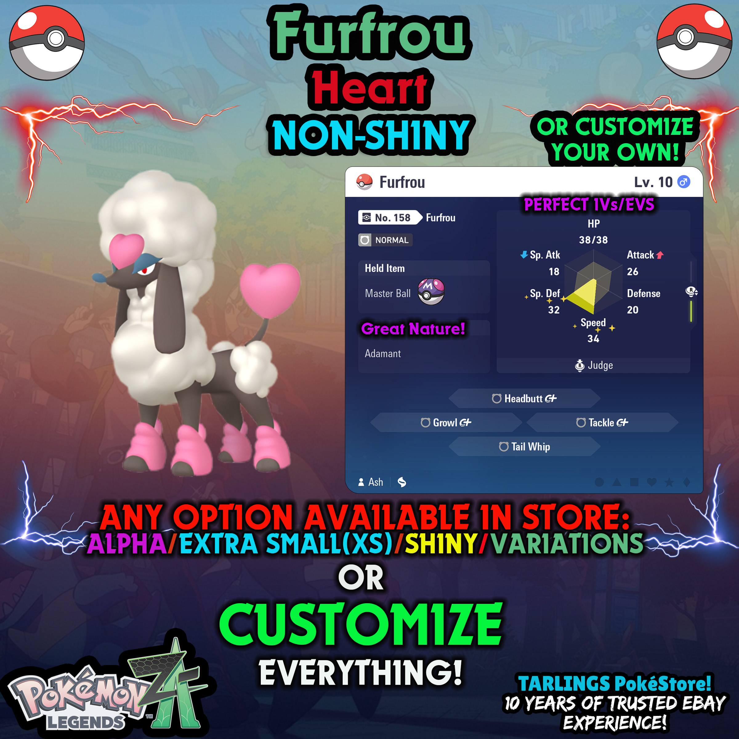 Pokemon Legends ZA π Furfrou - SHINY/NON-SHINY/ALPHAS/X-SMALL β¨ OR CUSTOM β¨ - Picture 6 of 182