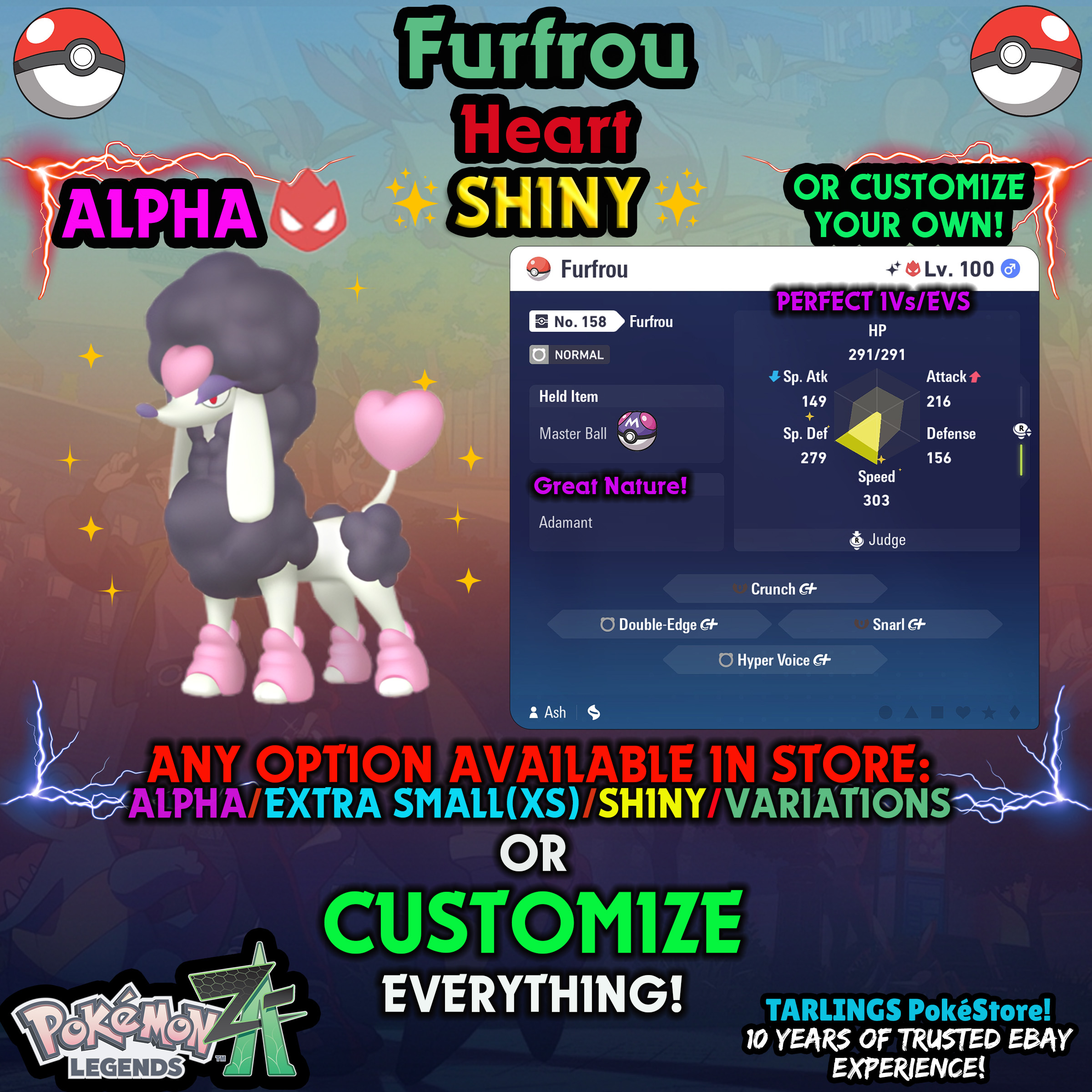 Pokemon Legends ZA π Furfrou - SHINY/NON-SHINY/ALPHAS/X-SMALL β¨ OR CUSTOM β¨ - Picture 116 of 182