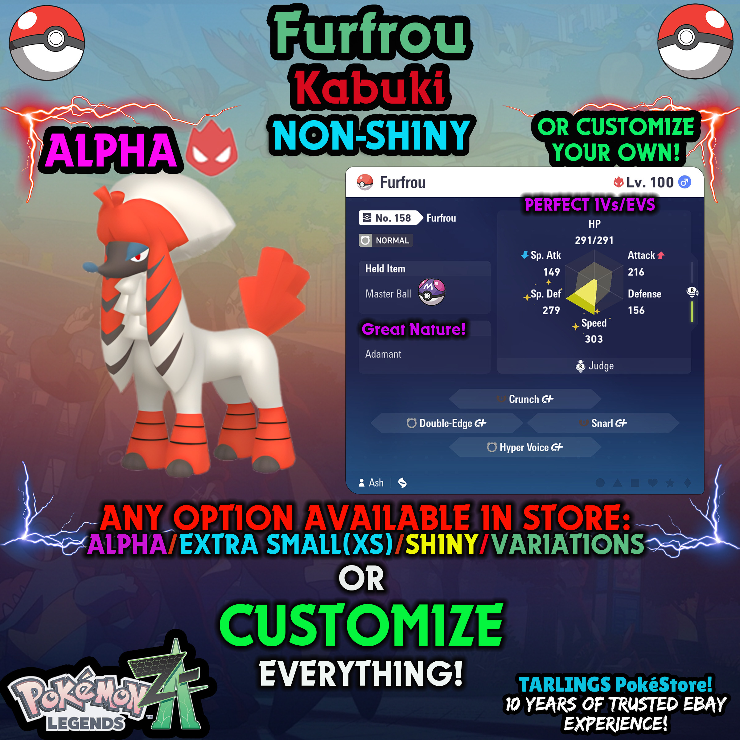 Pokemon Legends ZA π Furfrou - SHINY/NON-SHINY/ALPHAS/X-SMALL β¨ OR CUSTOM β¨ - Picture 87 of 182