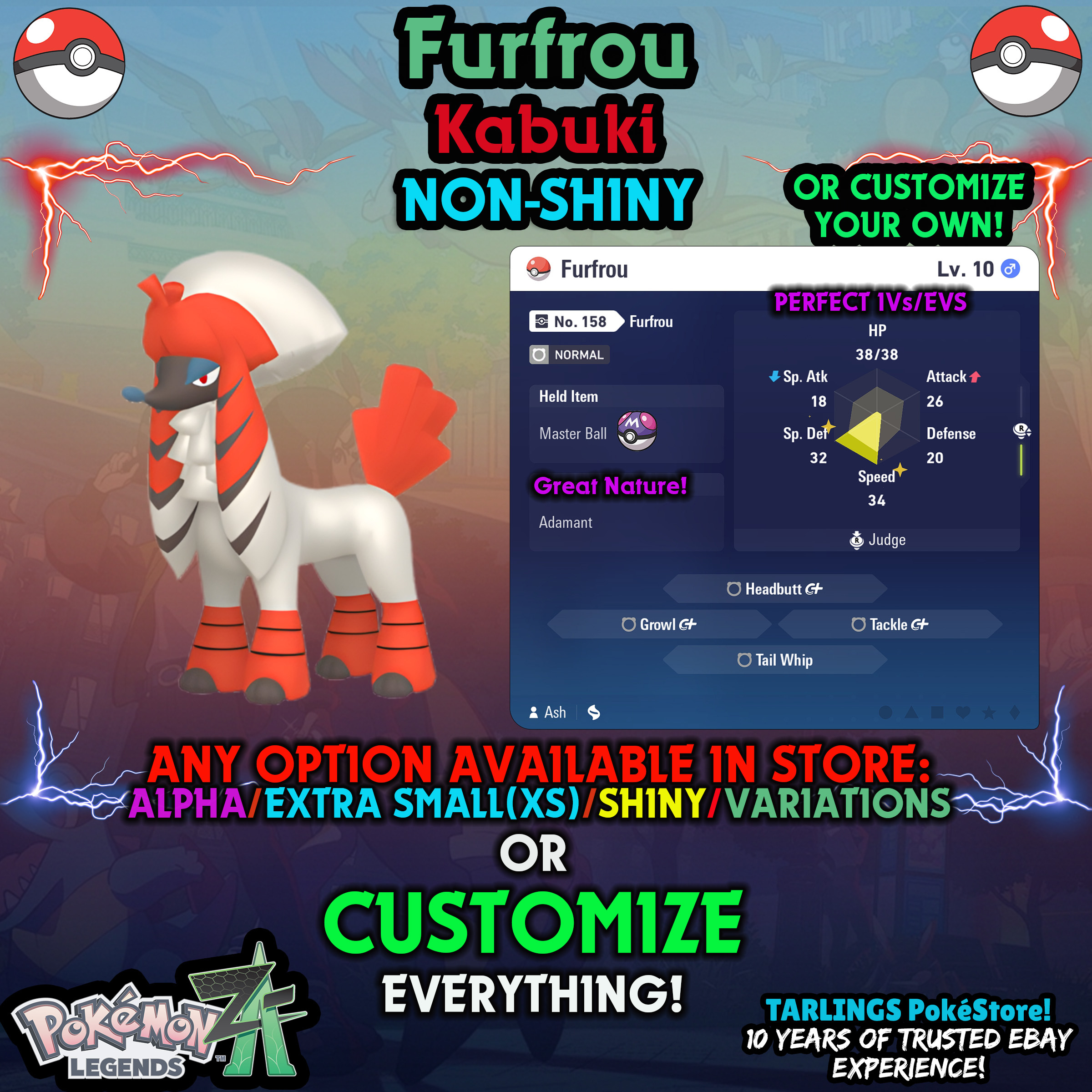 Pokemon Legends ZA π Furfrou - SHINY/NON-SHINY/ALPHAS/X-SMALL β¨ OR CUSTOM β¨ - Picture 7 of 182
