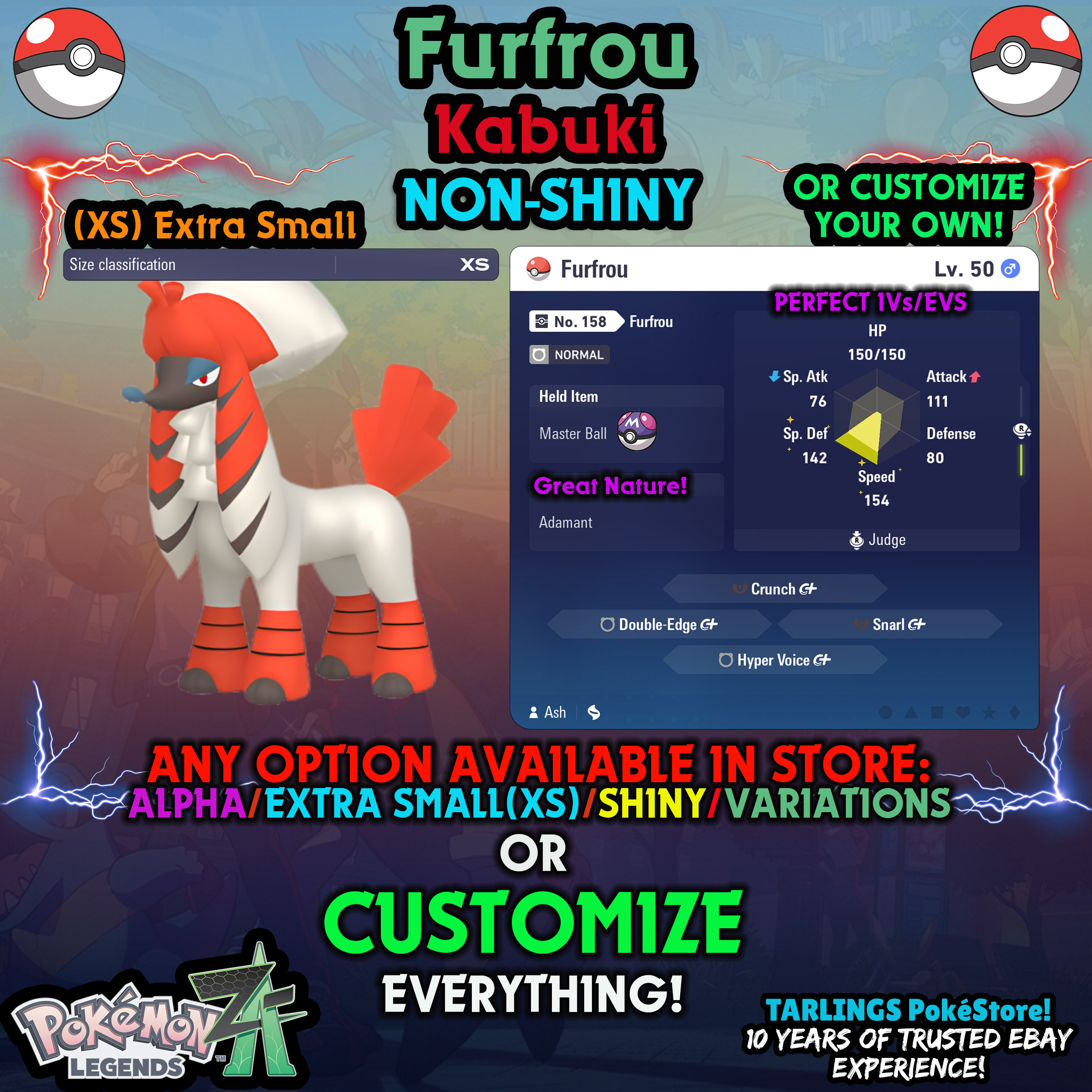 Pokemon Legends ZA π Furfrou - SHINY/NON-SHINY/ALPHAS/X-SMALL β¨ OR CUSTOM β¨ - Picture 137 of 182