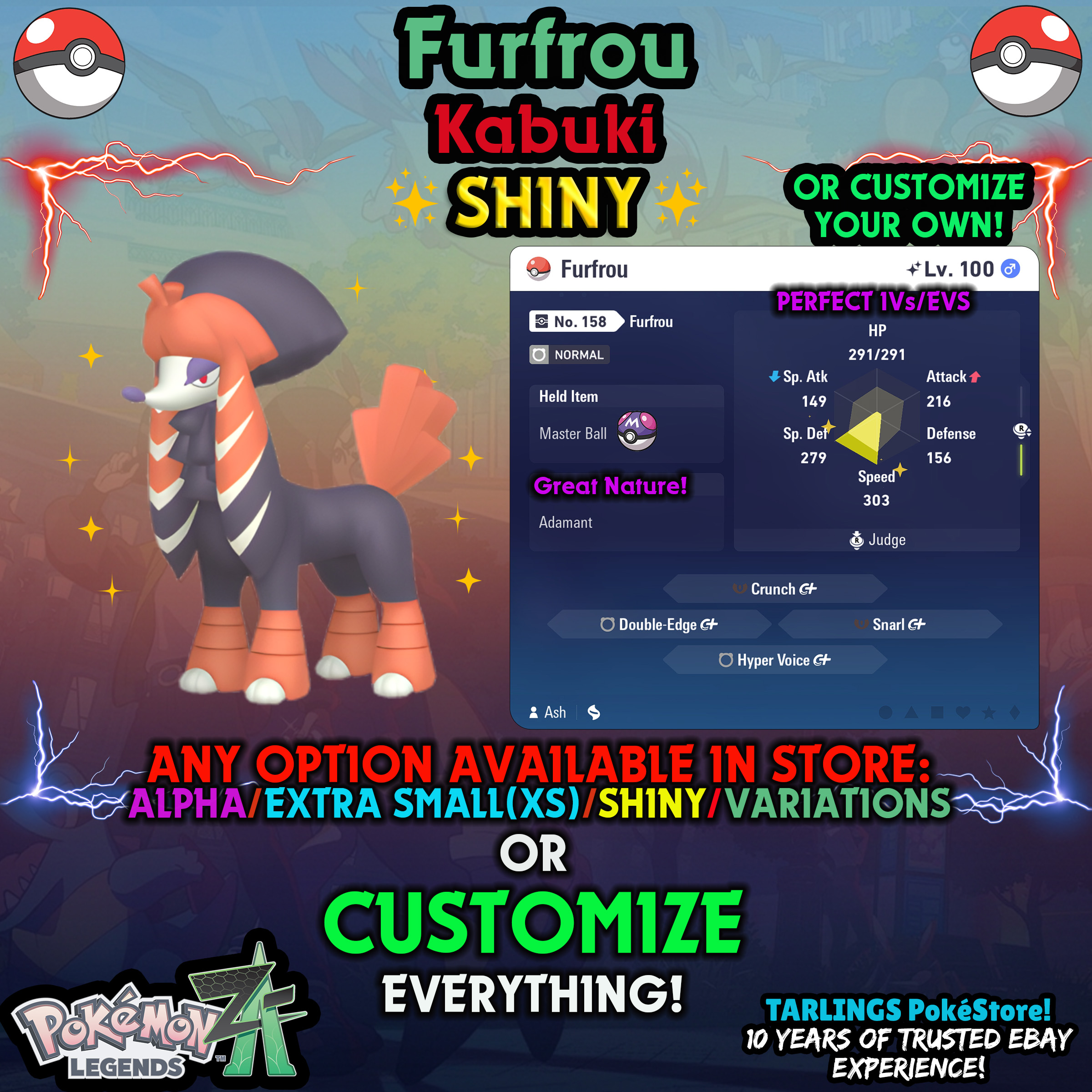 Pokemon Legends ZA π Furfrou - SHINY/NON-SHINY/ALPHAS/X-SMALL β¨ OR CUSTOM β¨ - Picture 57 of 182
