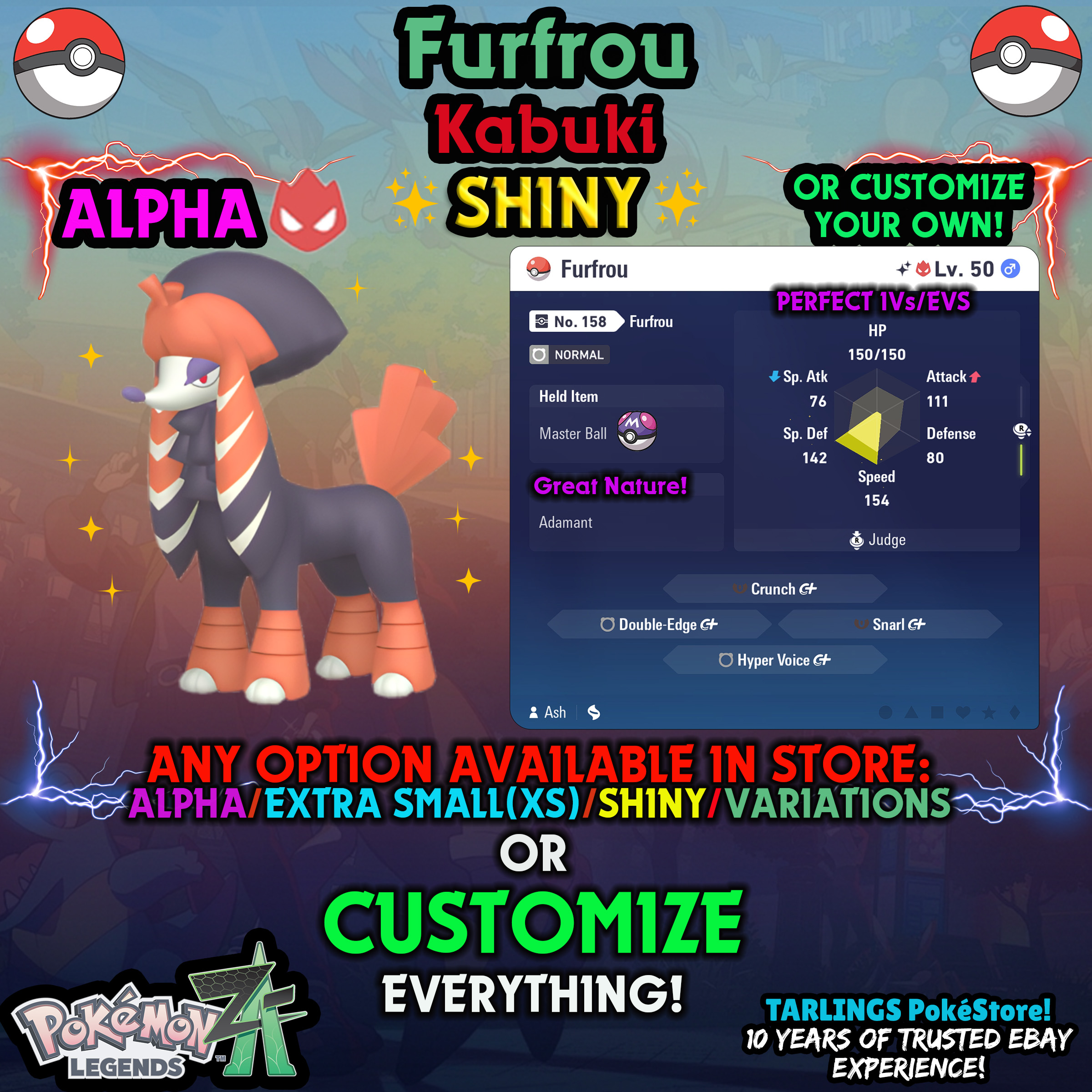 Pokemon Legends ZA π Furfrou - SHINY/NON-SHINY/ALPHAS/X-SMALL β¨ OR CUSTOM β¨ - Picture 107 of 182