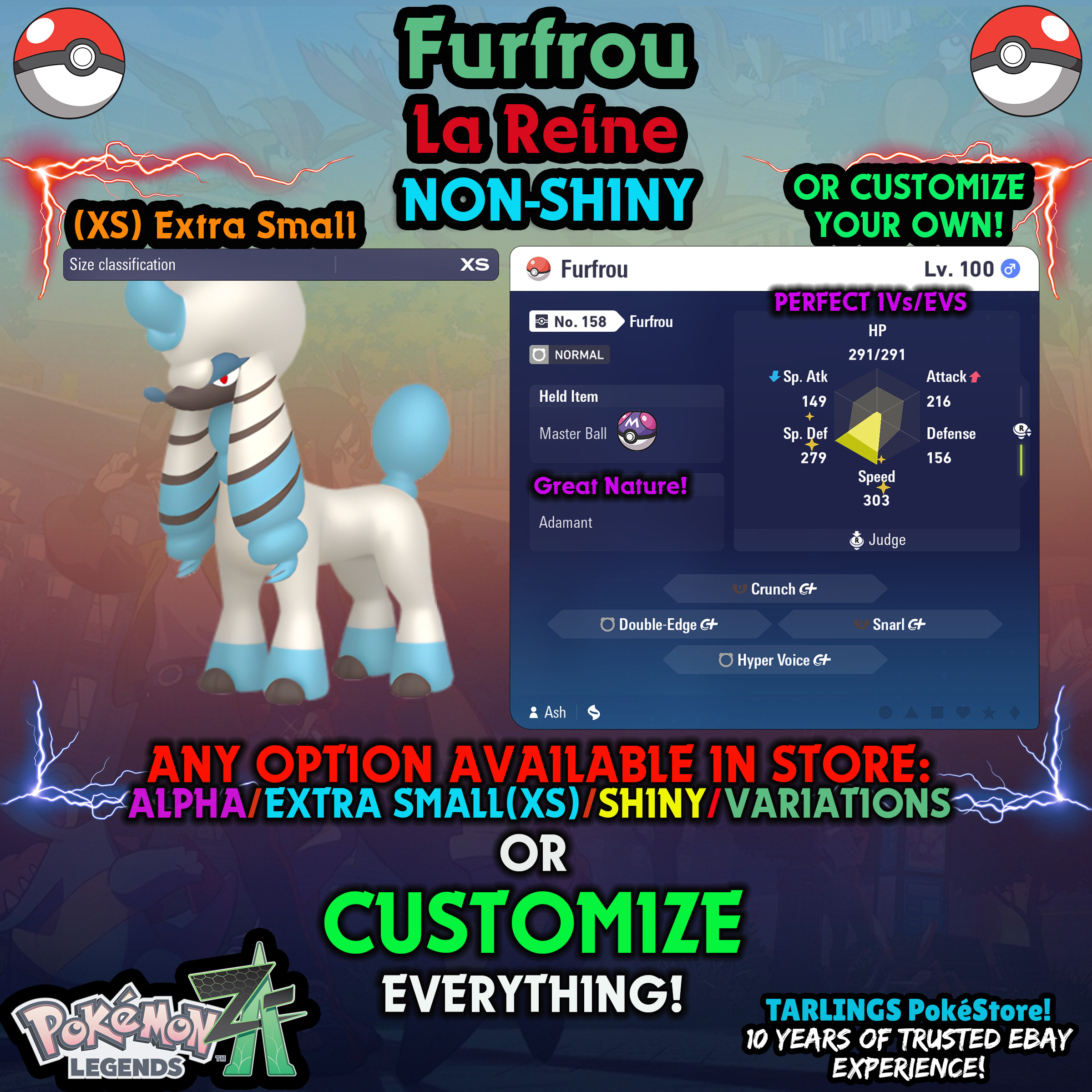 Pokemon Legends ZA π Furfrou - SHINY/NON-SHINY/ALPHAS/X-SMALL β¨ OR CUSTOM β¨ - Picture 148 of 182