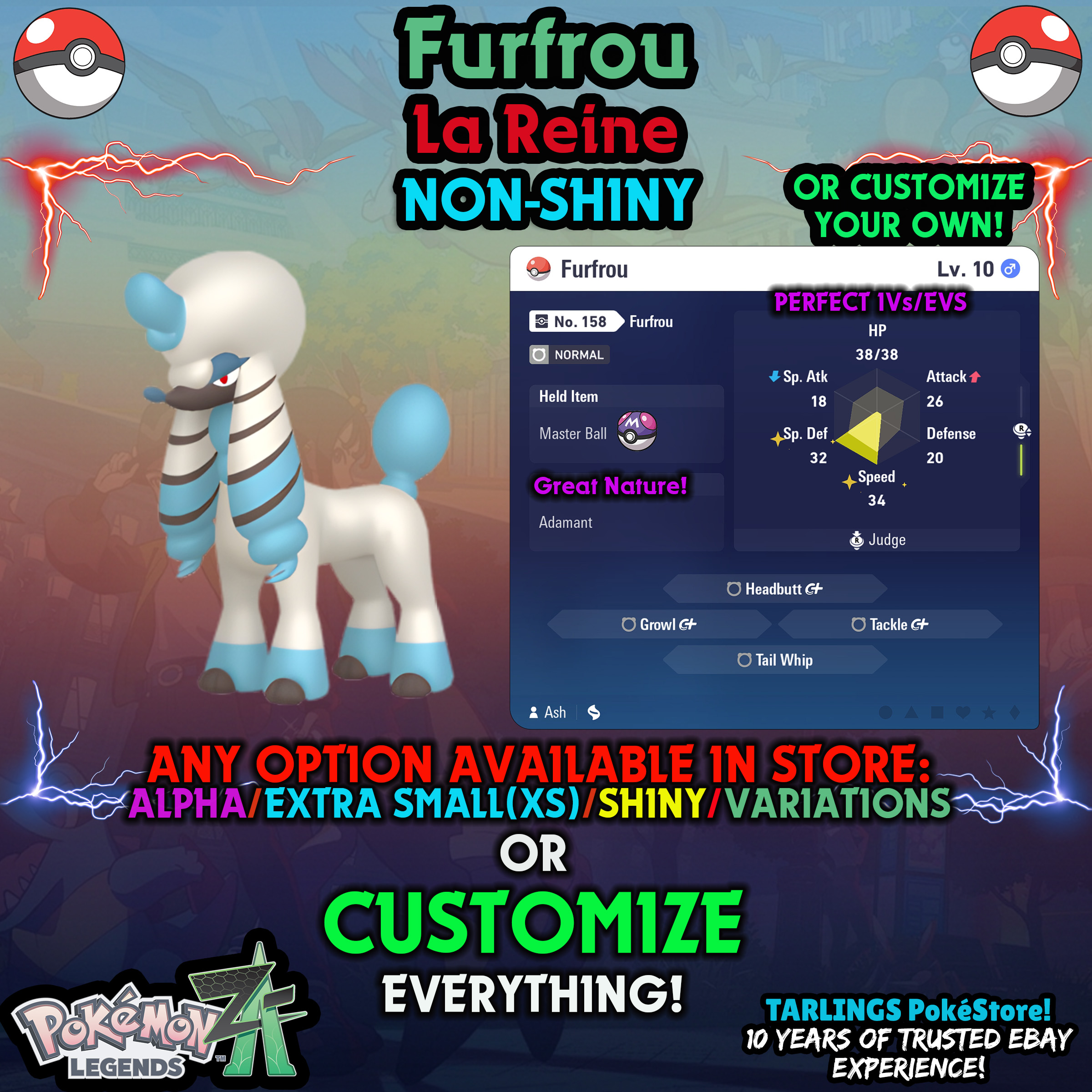 Pokemon Legends ZA π Furfrou - SHINY/NON-SHINY/ALPHAS/X-SMALL β¨ OR CUSTOM β¨ - Picture 8 of 182