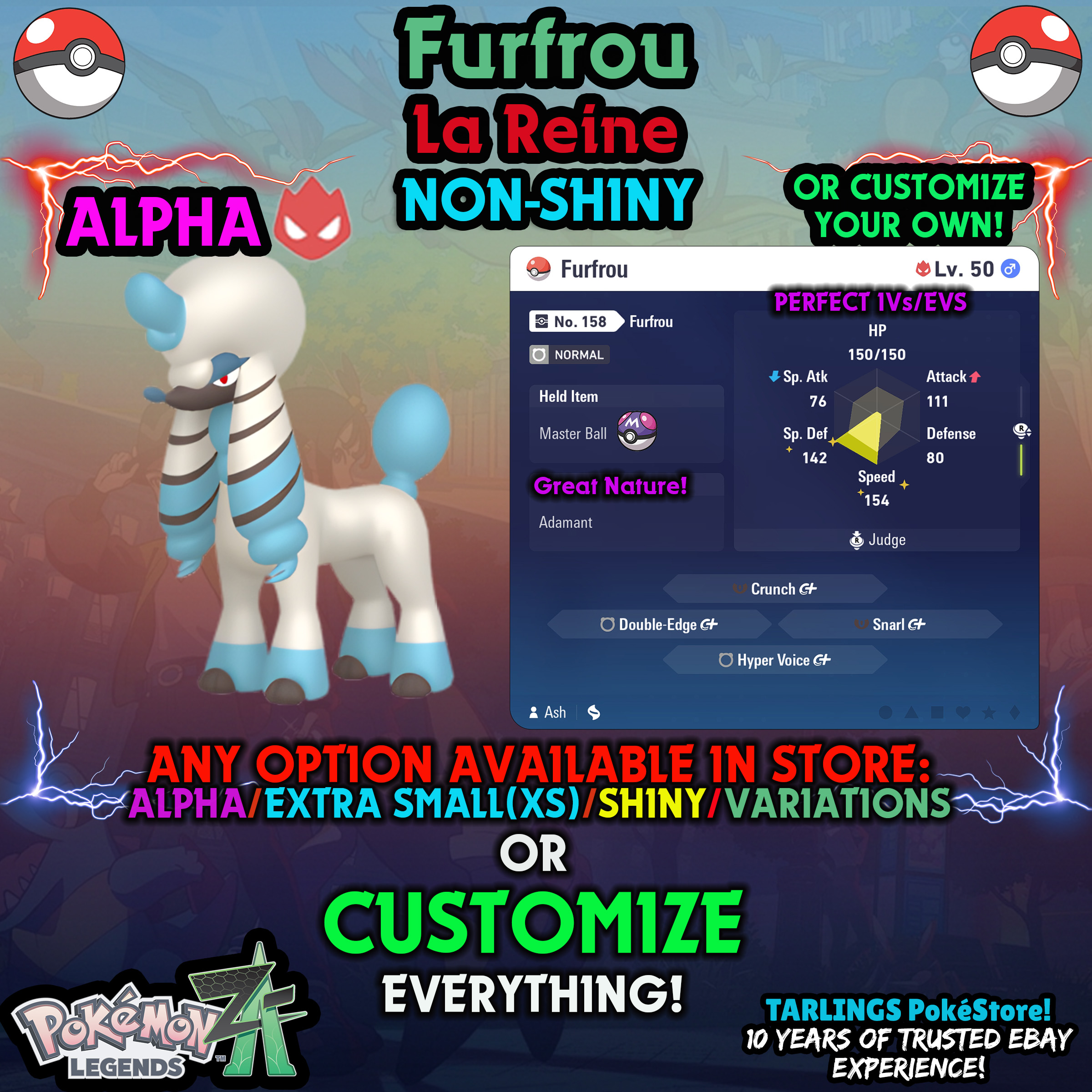 Pokemon Legends ZA π Furfrou - SHINY/NON-SHINY/ALPHAS/X-SMALL β¨ OR CUSTOM β¨ - Picture 78 of 182